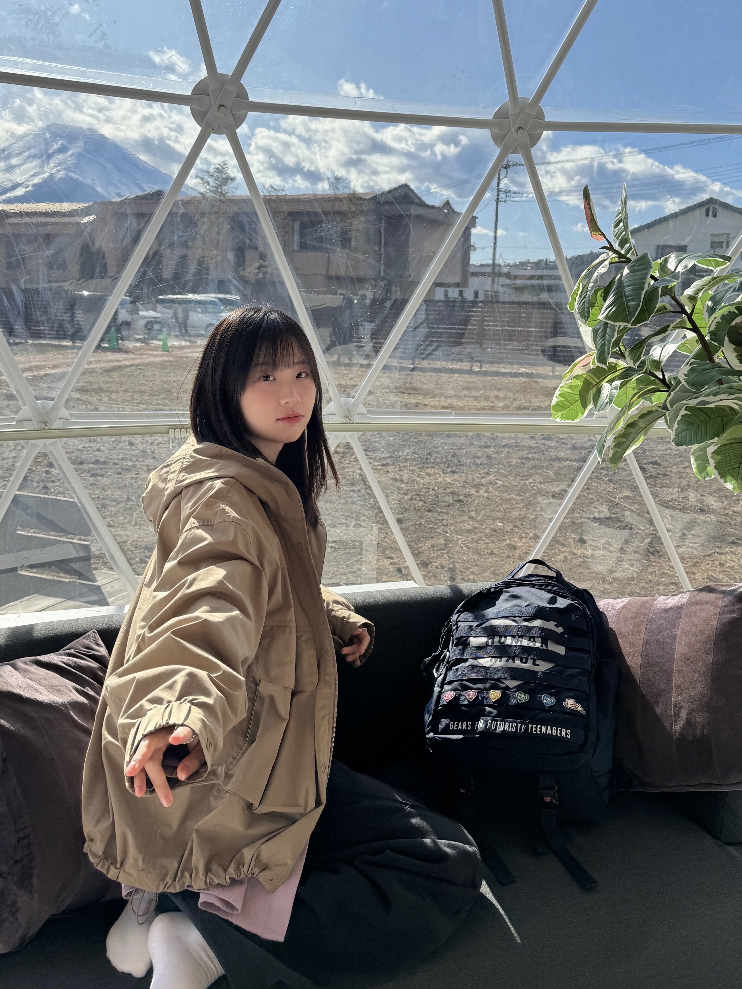 Human Made Military Backpack Navy, Human Made Heart Pin Red 착용 스타일