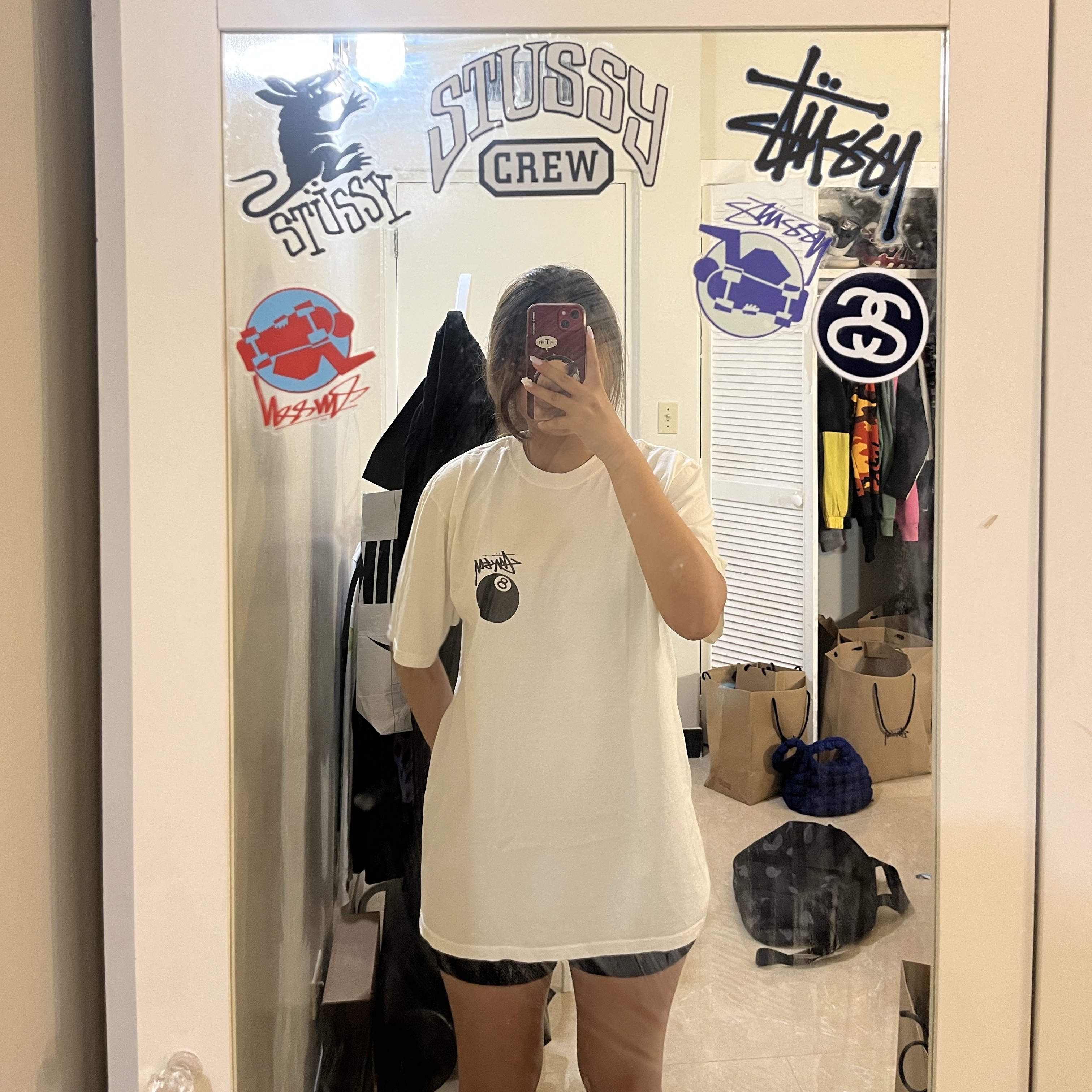 Stussy 8 Ball Pigment Dyed T-Shirt Olive, Stussy 8 Ball Pigment Dyed T-Shirt Black 착용 스타일 - 3