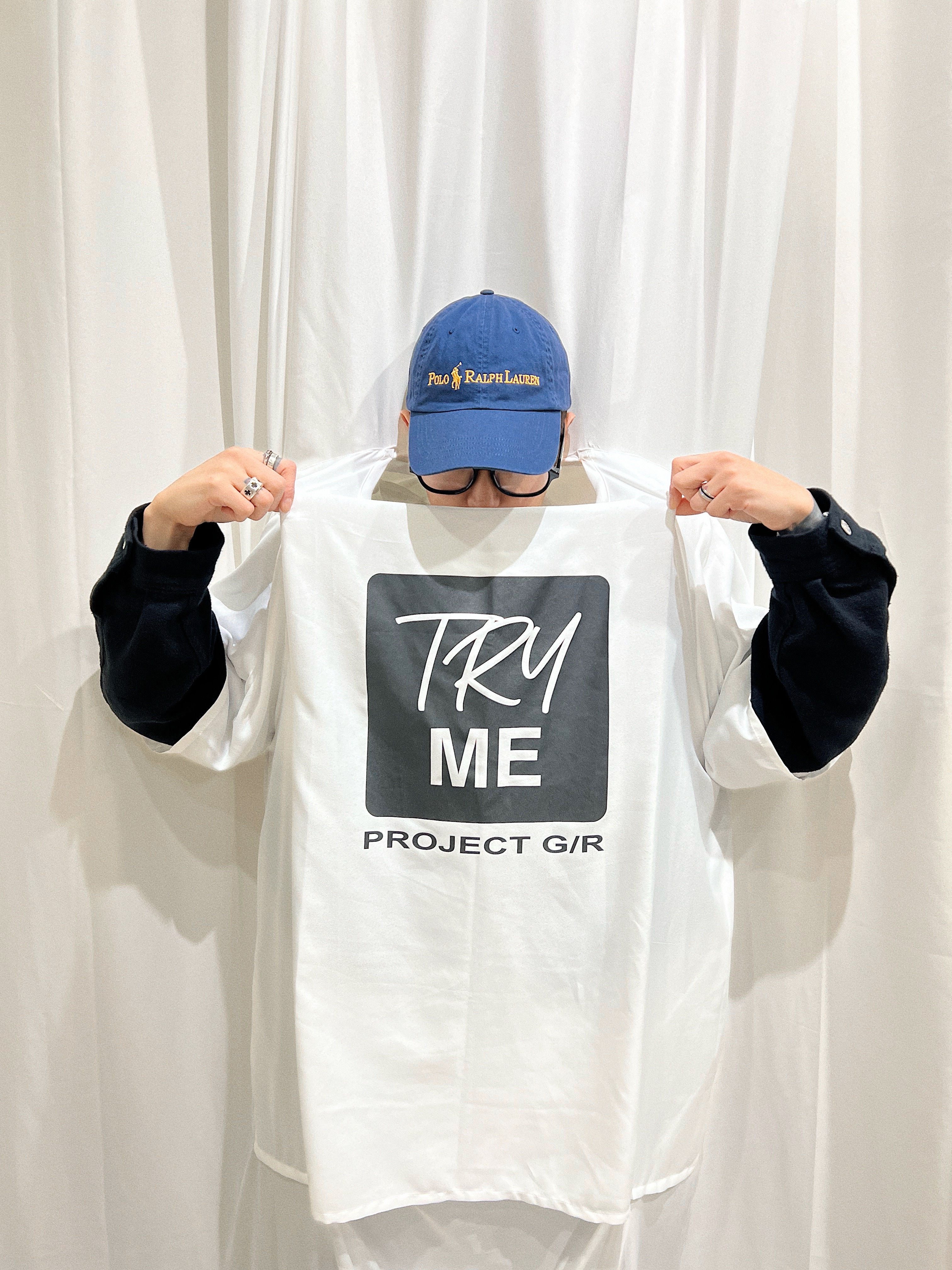 Project G/R Unbalanced Reworked Bomber Jacket Khaki, Project G/R Layered Cargo Denim Pants Blue Camo 착용 스타일 - 5