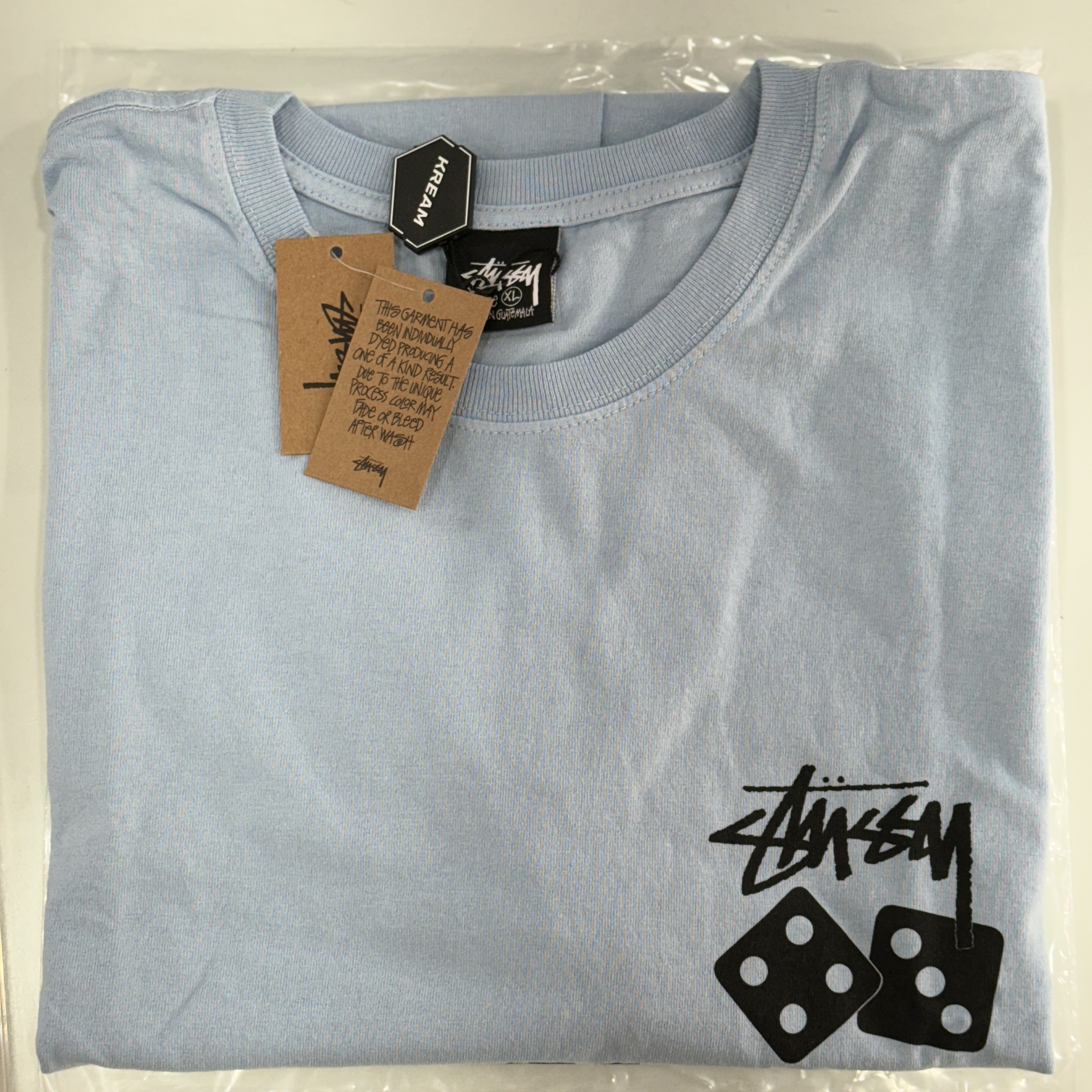 Stussy Dice Pigment Dyed T-Shirt Sky Blue 2023 착용 스타일