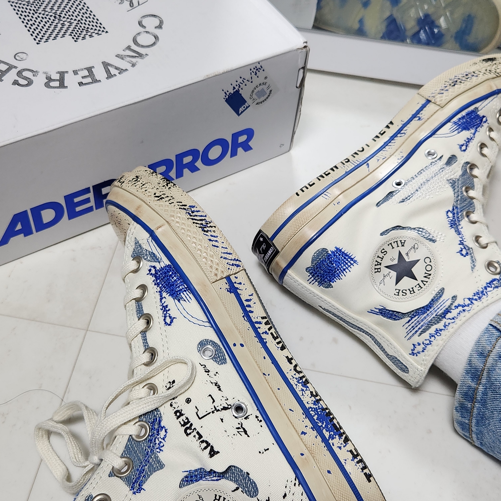 Converse x Ader Error Chuck 70 High White 착용 스타일