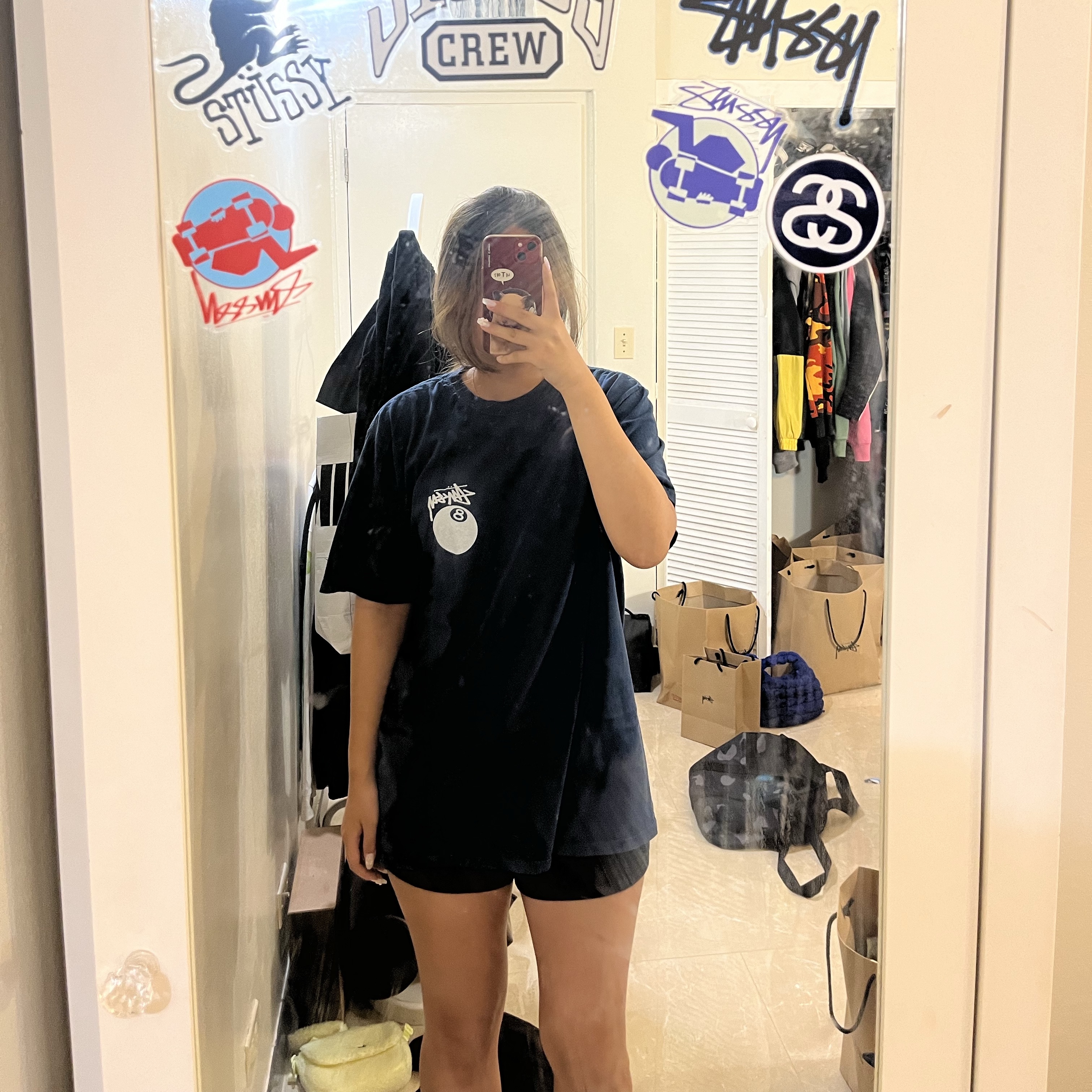 Stussy 8 Ball Pigment Dyed T-Shirt Olive, Stussy 8 Ball Pigment Dyed T-Shirt Black 착용 스타일 - 5