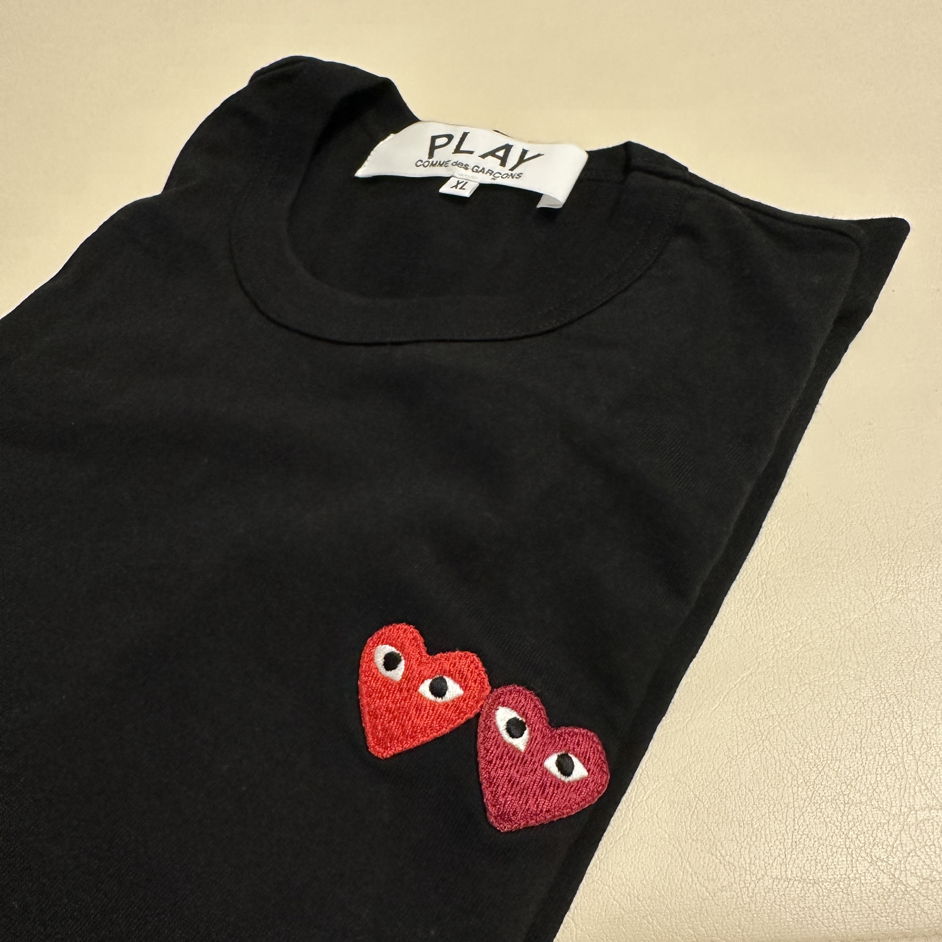 Play Comme des Garcons Double Heart T-Shirt Black, Play Comme des Garcons Double Heart T-Shirt Black 착용 스타일