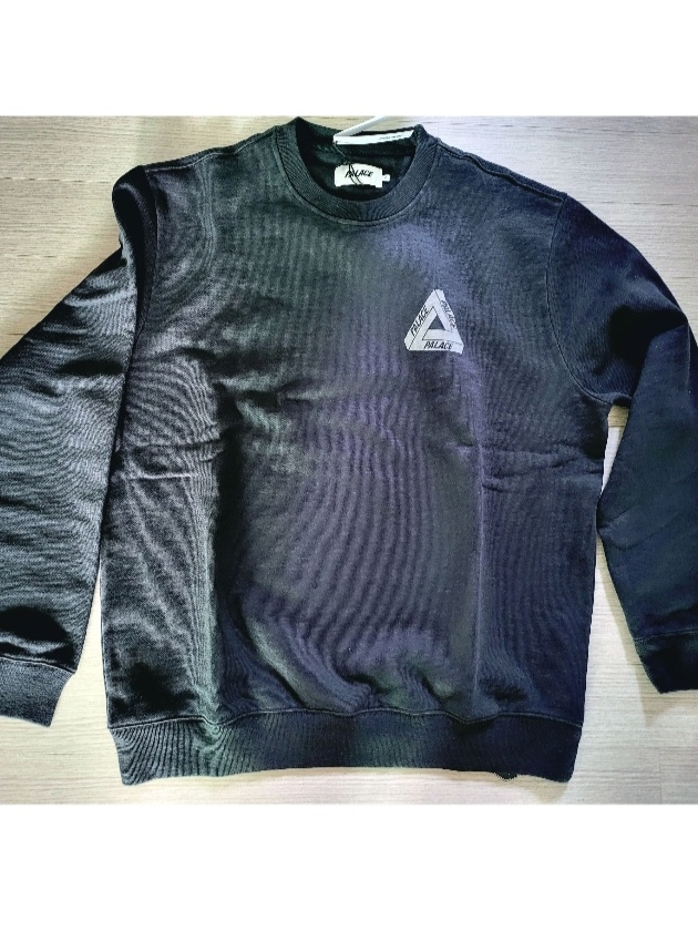 Palace Slub Crew Black - 21FW 착용 스타일 - 2