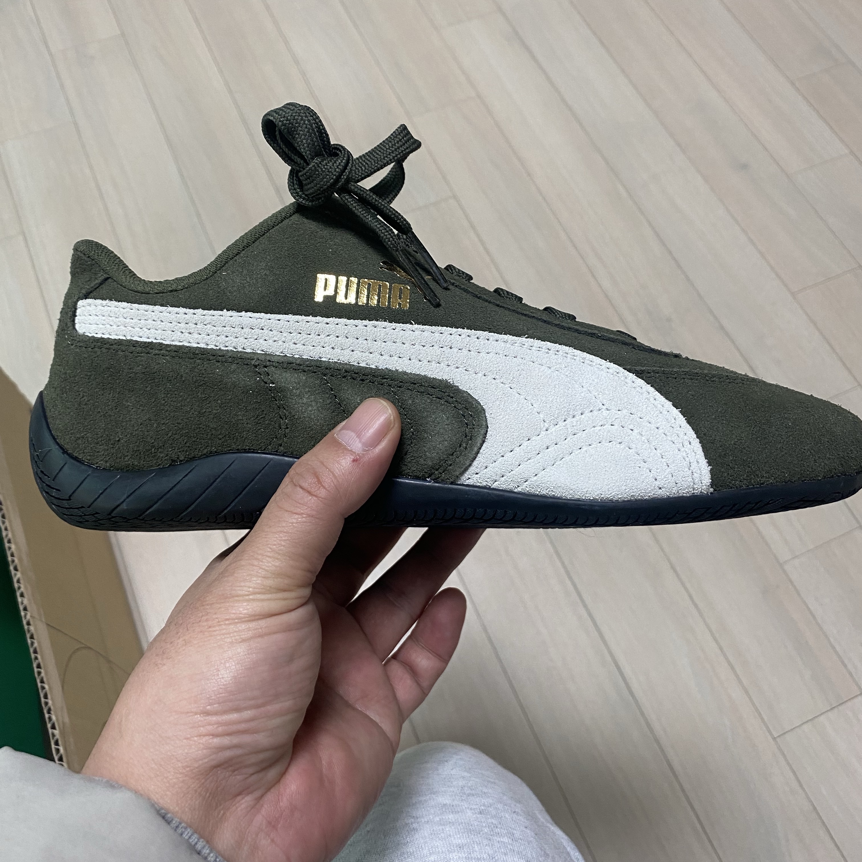 Puma Speedcat OG Sparco Forest Night Puma White 착용 스타일 - 2