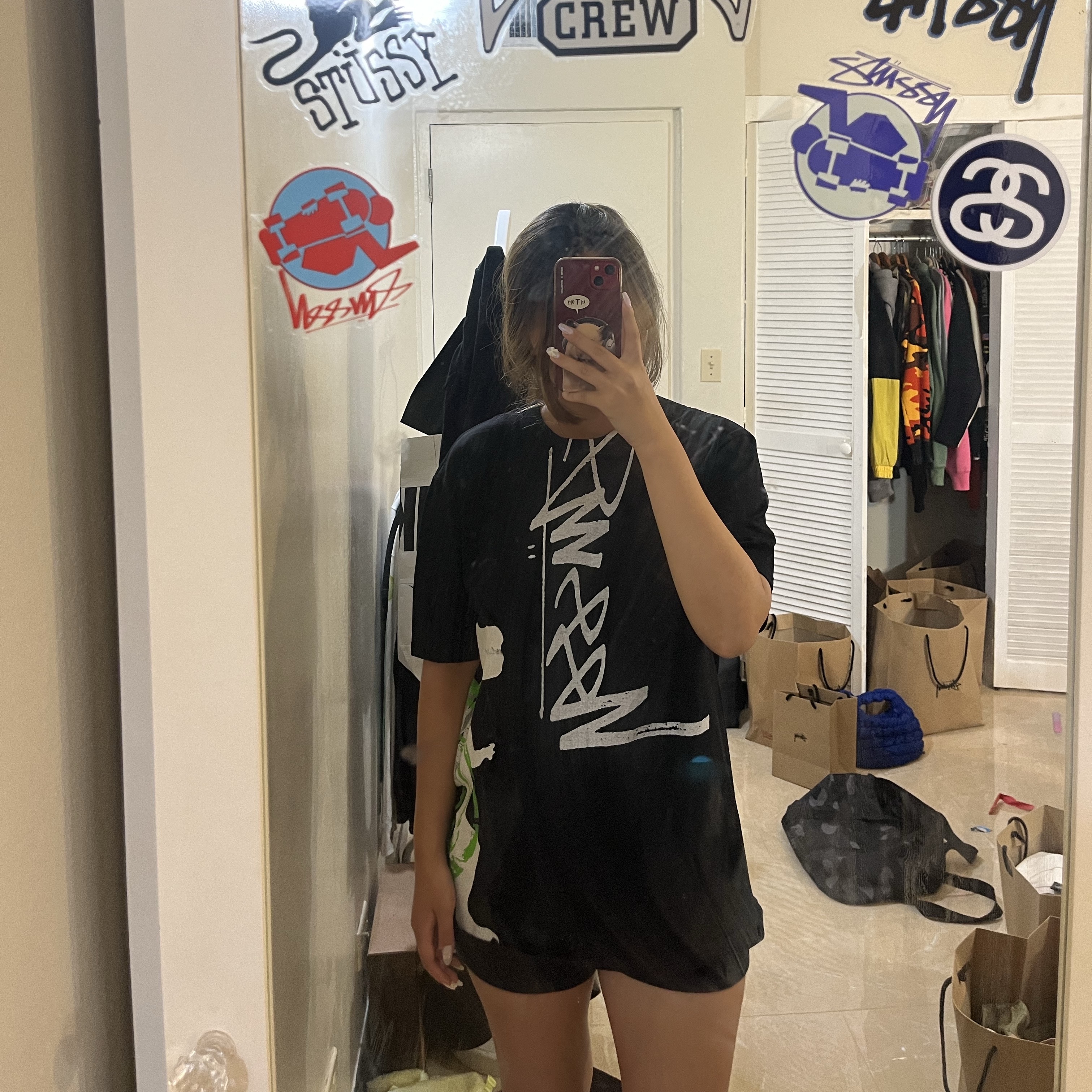 Stussy 8 Ball Pigment Dyed T-Shirt Olive, Stussy 8 Ball Pigment Dyed T-Shirt Black 착용 스타일 - 6