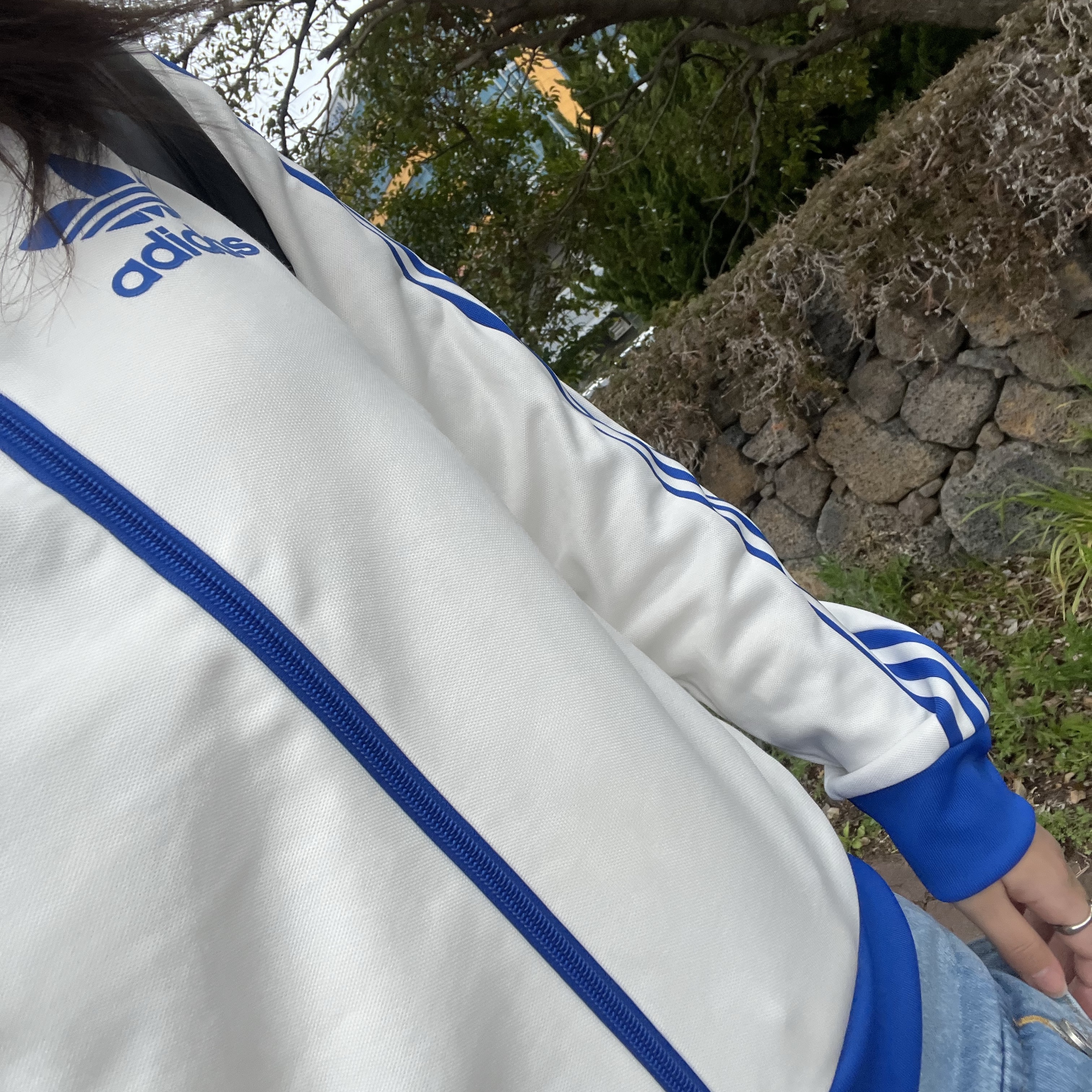 (W) Adidas Originals Beckenbauer Track Top Cloud White - KR Sizing 착용 스타일 - 1