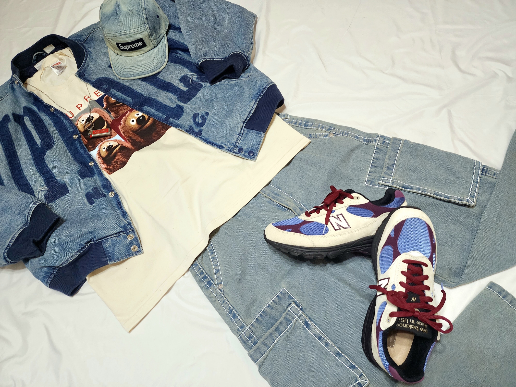 Supreme Overdyed Beanie Orange - 24SS, Supreme Andre 3000 T-Shirt Tomato - 22FW μ°©μ© μ€νμΌ - 4