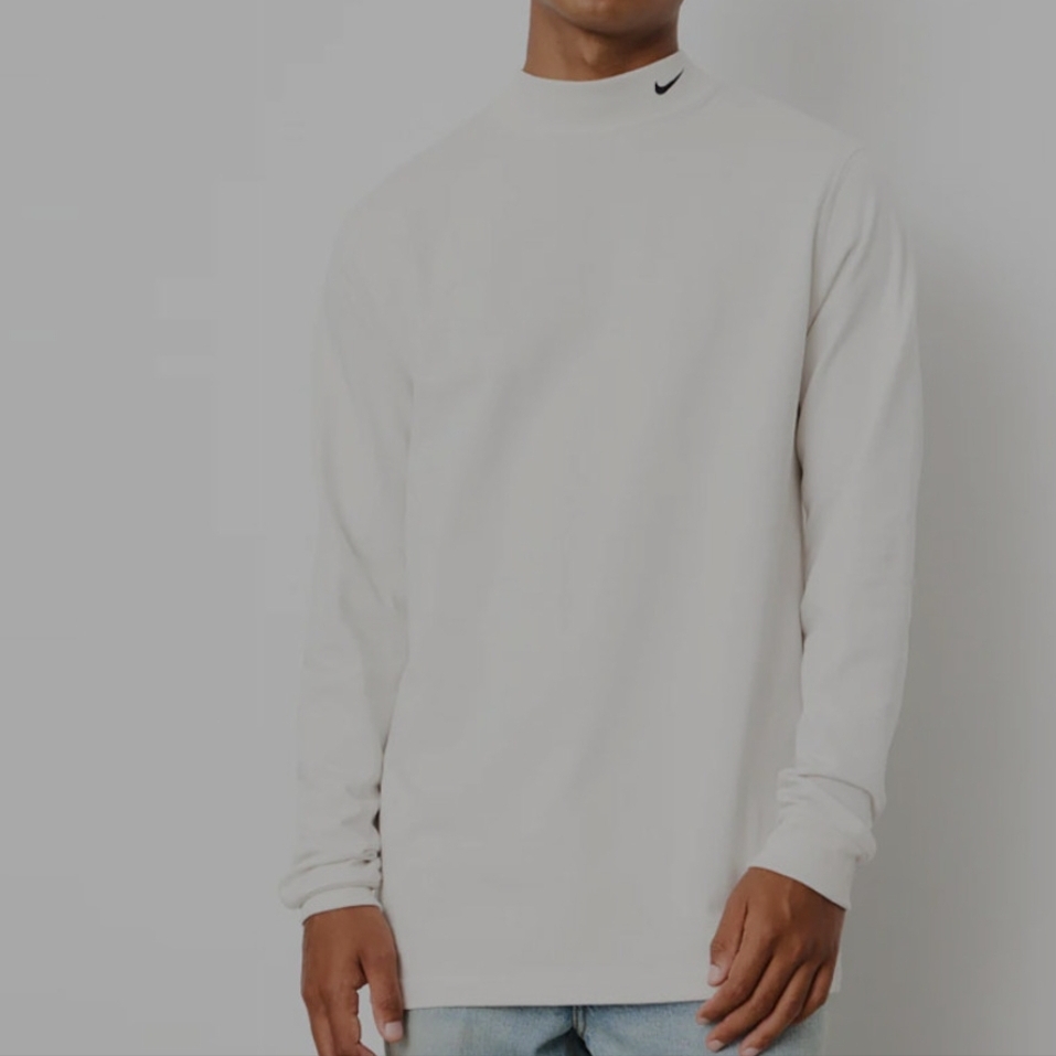 Nike NSW Long Sleeve Mockneck Shirts Phantom - Asia 착용 스타일 - 4