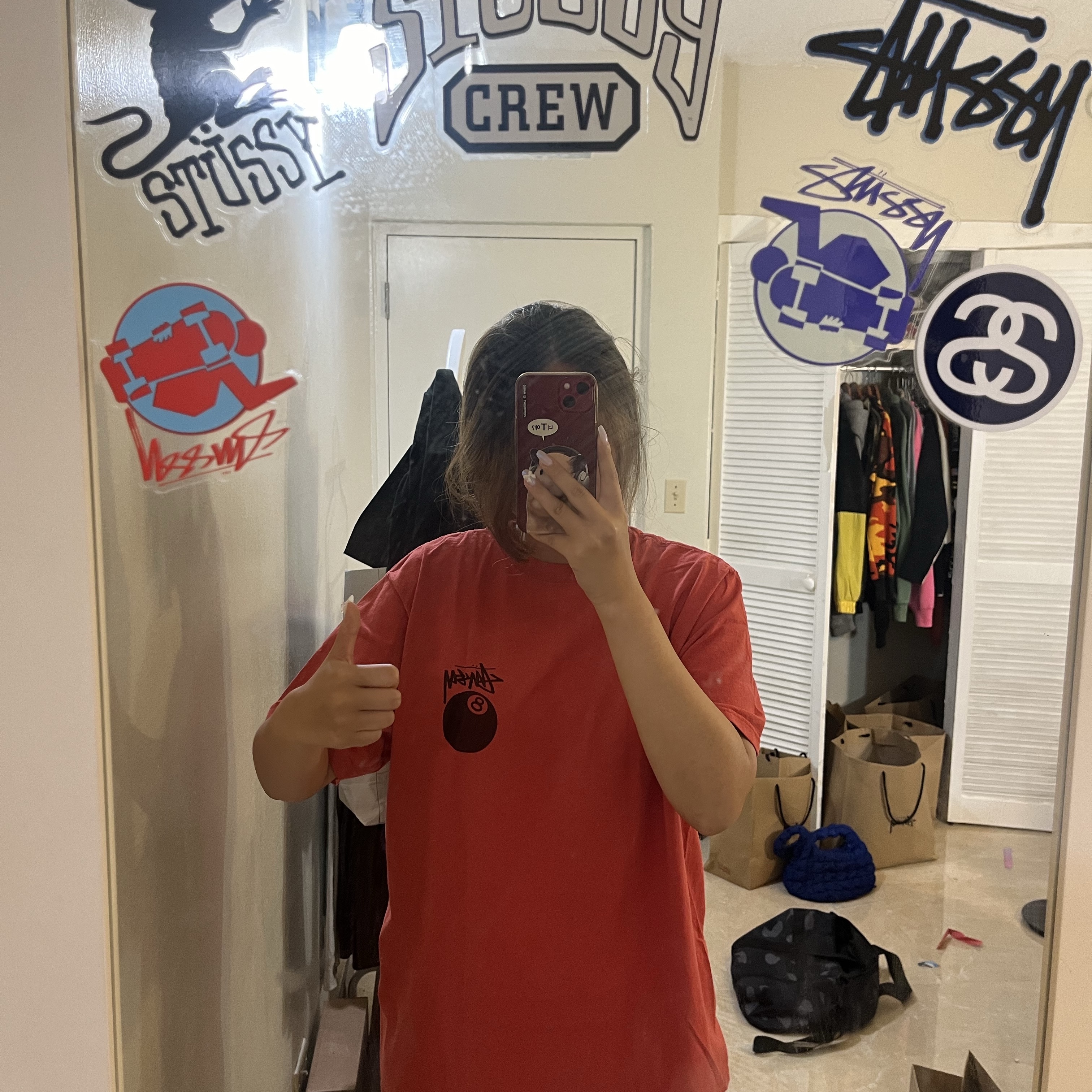 Stussy 8 Ball Pigment Dyed T-Shirt Olive, Stussy 8 Ball Pigment Dyed T-Shirt Black 착용 스타일 - 4