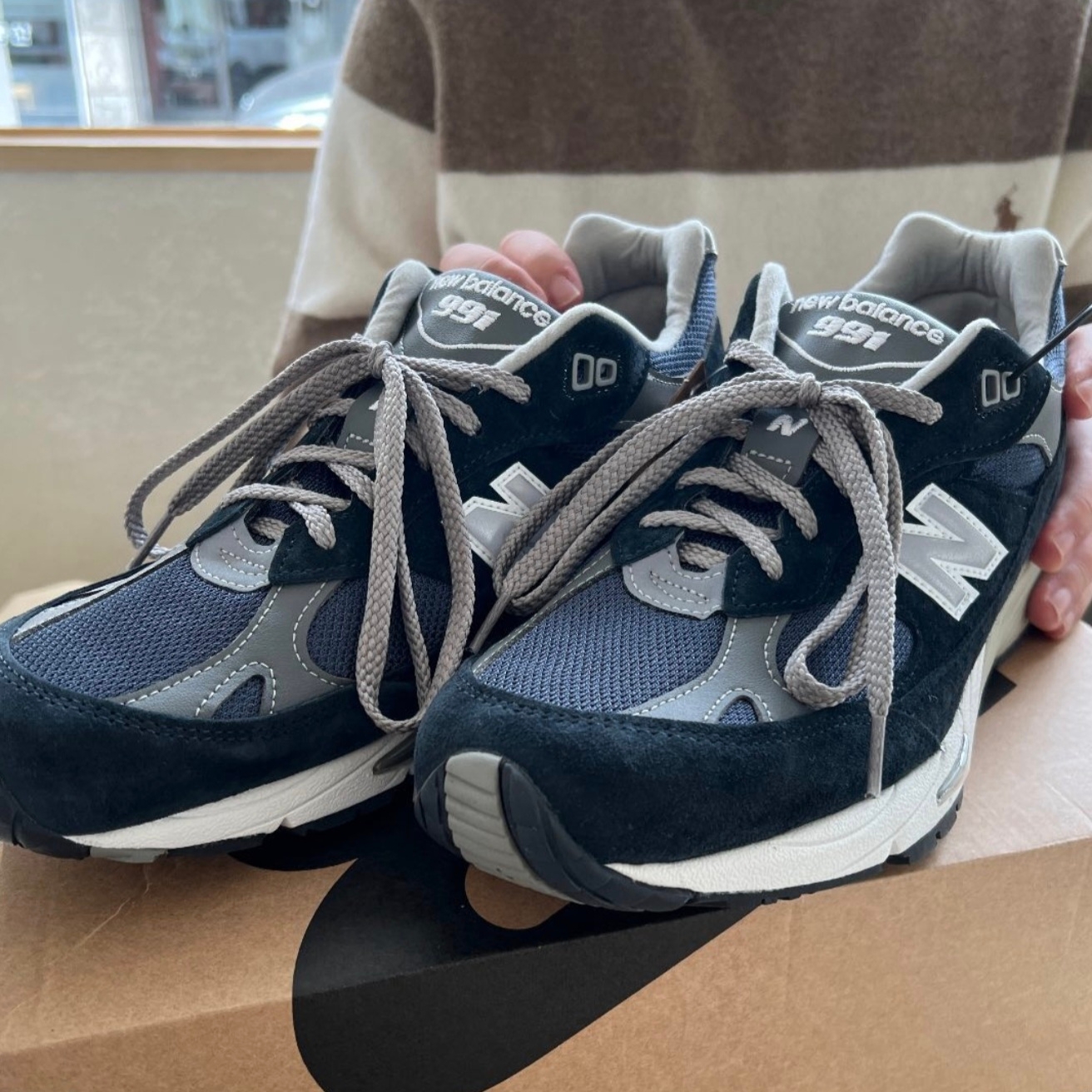 New Balance 991 Made in UK Navy 착용 스타일