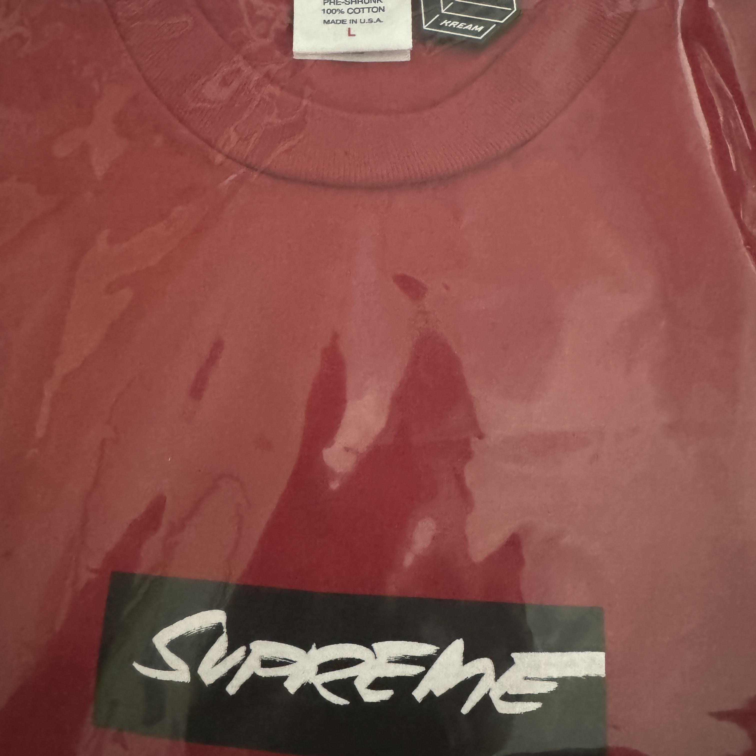 Supreme Futura Box Logo T-Shirt Red - 24SS 착용 스타일