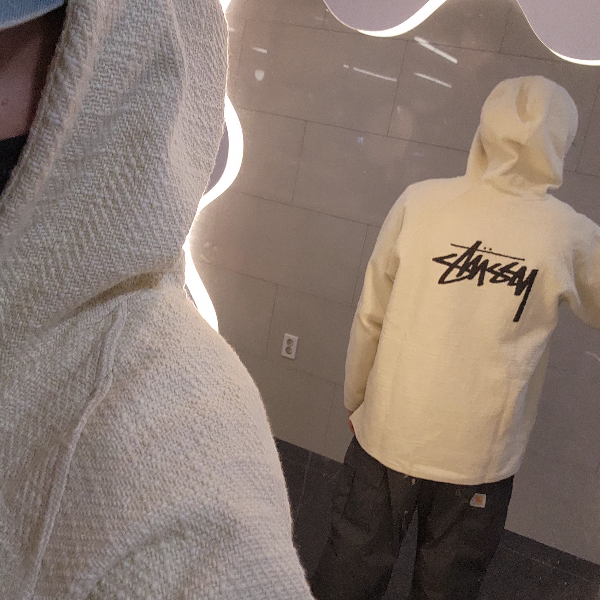 Nike x Stussy NRG Fleece Hemp Pullover Natural, Nike x Sacai VaporWaffle Black White 착용 스타일 - 2