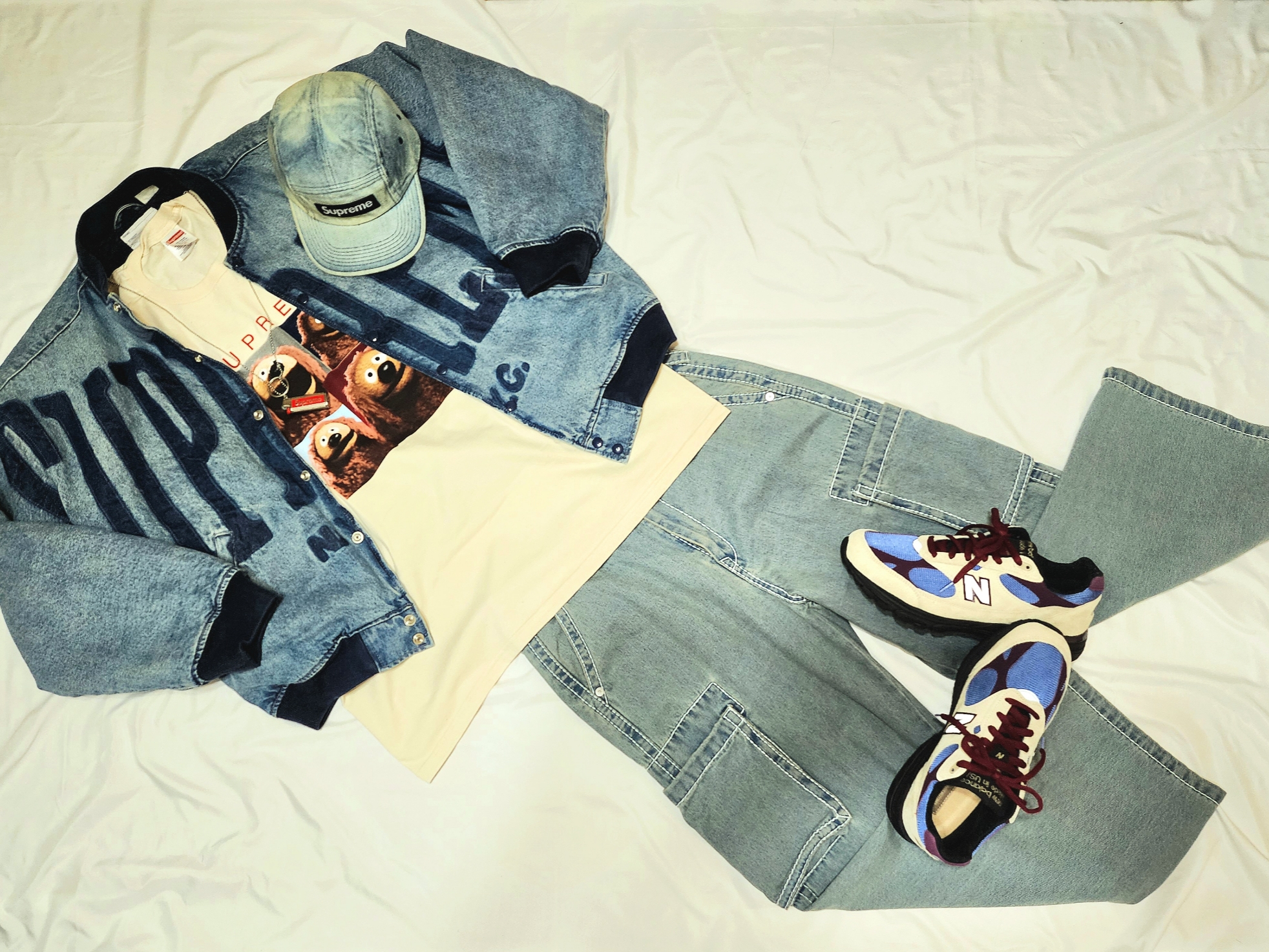 Supreme Overdyed Beanie Orange - 24SS, Supreme Andre 3000 T-Shirt Tomato - 22FW μ°©μ© μ€νμΌ - 3