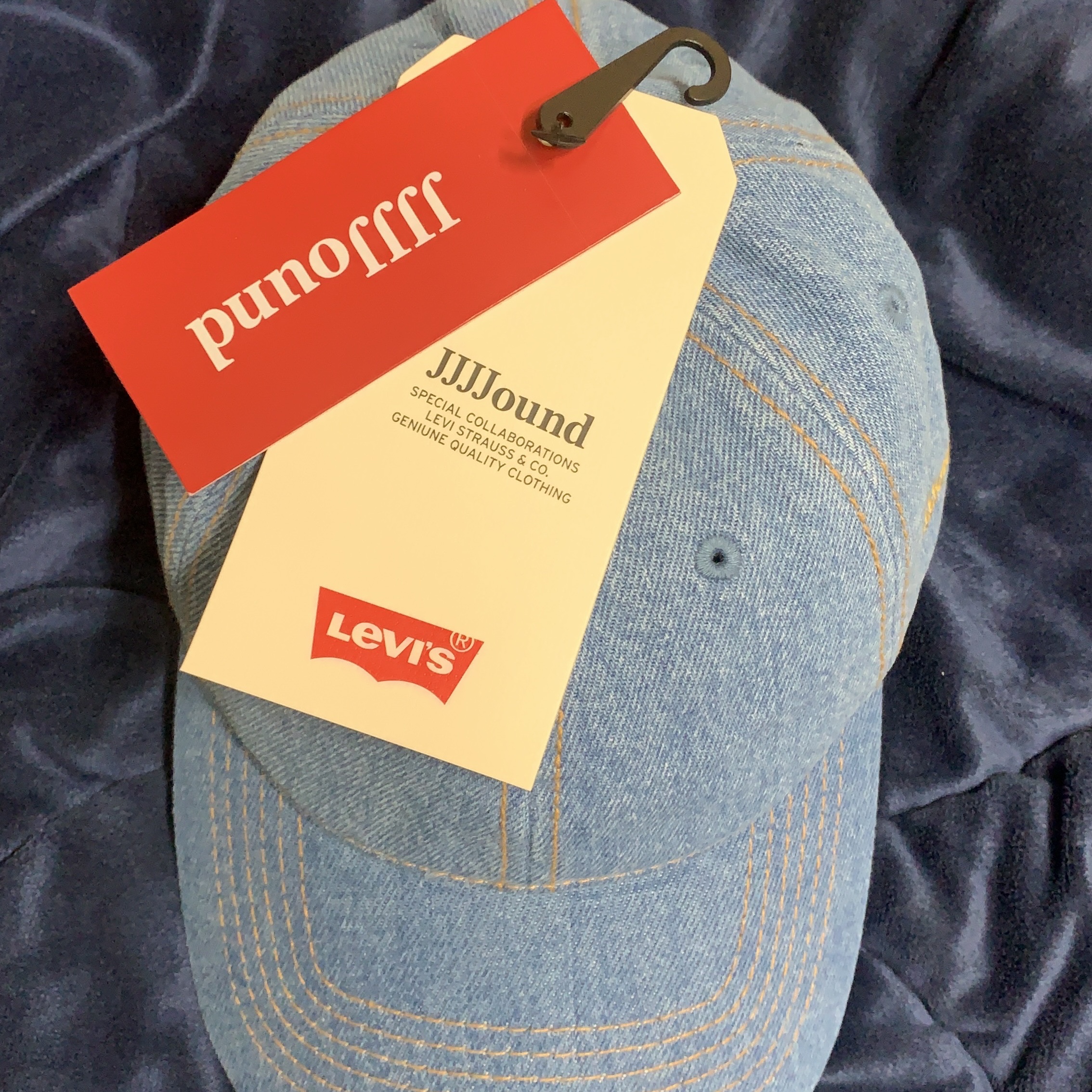 Levi's x JJJJound 6 Panel Denim Cap Blue 착용 스타일 - 1