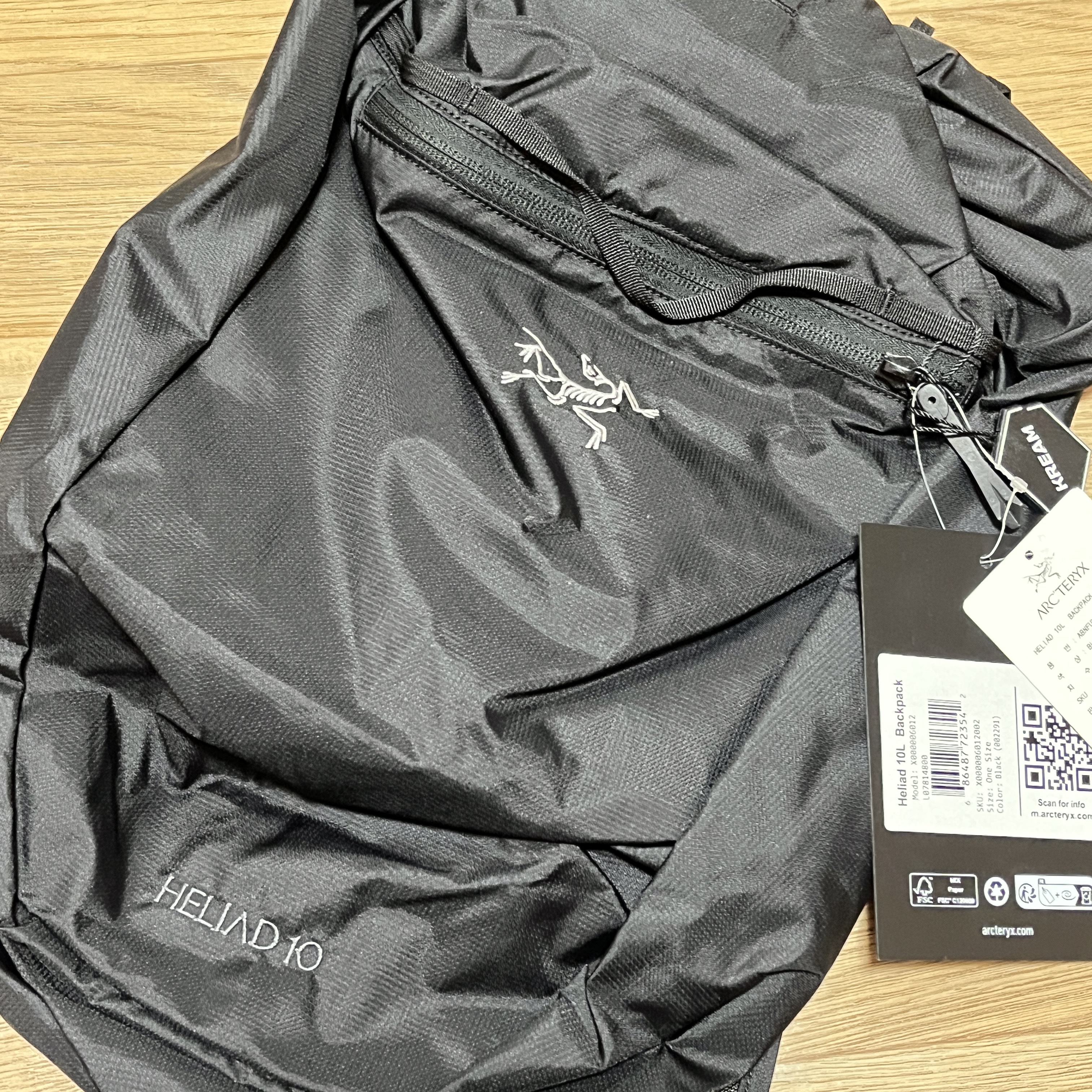 Arc'teryx Heliad 10 Backpack Black 착용 스타일 - 1