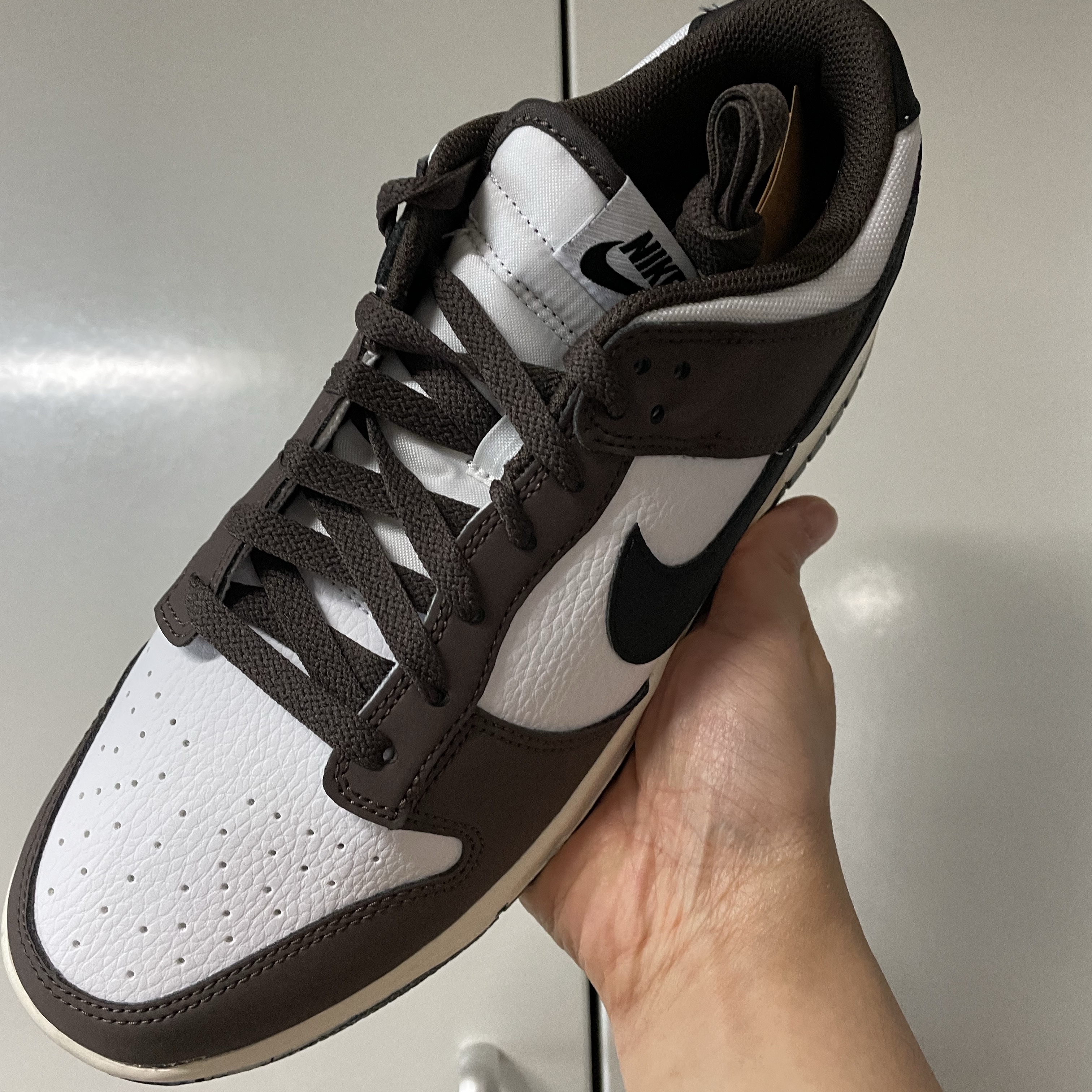Nike Dunk Low Retro Next Nature Baroque Brown White 착용 스타일 - 2