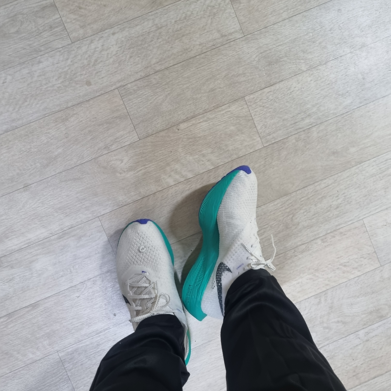Nike ZoomX Vaporfly Next% 3 White Deep Jungle 착용 스타일