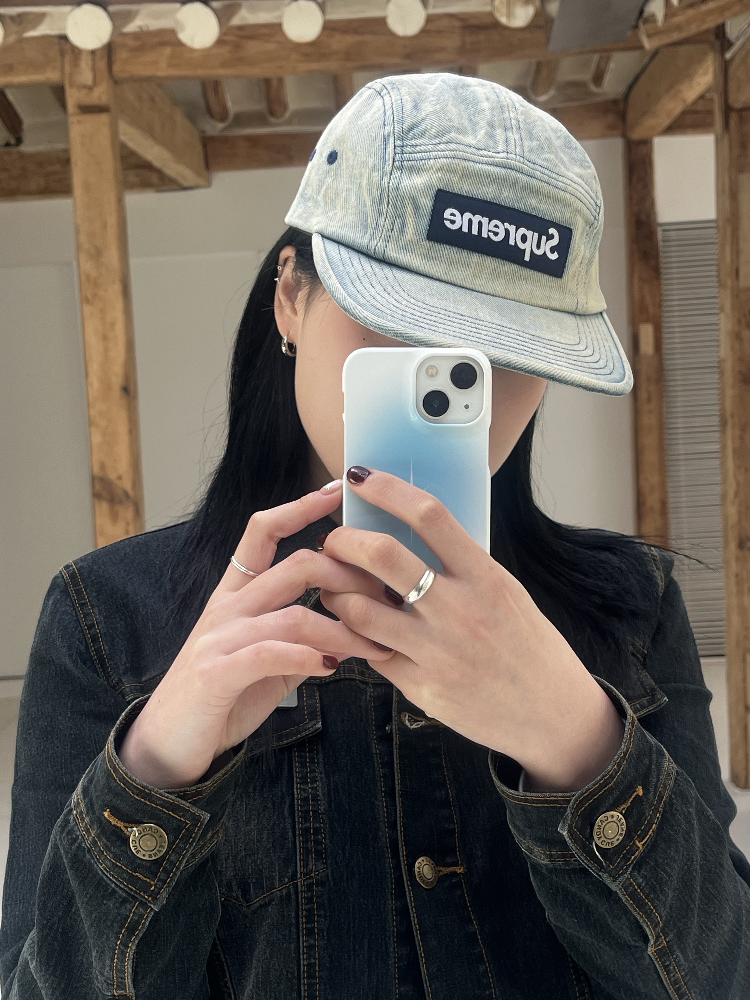 Supreme Washed Chino Twill Camp Cap Dirty Indigo - 24SS, Nike Air Force 1 '07 WB Flax 착용 스타일 - 2