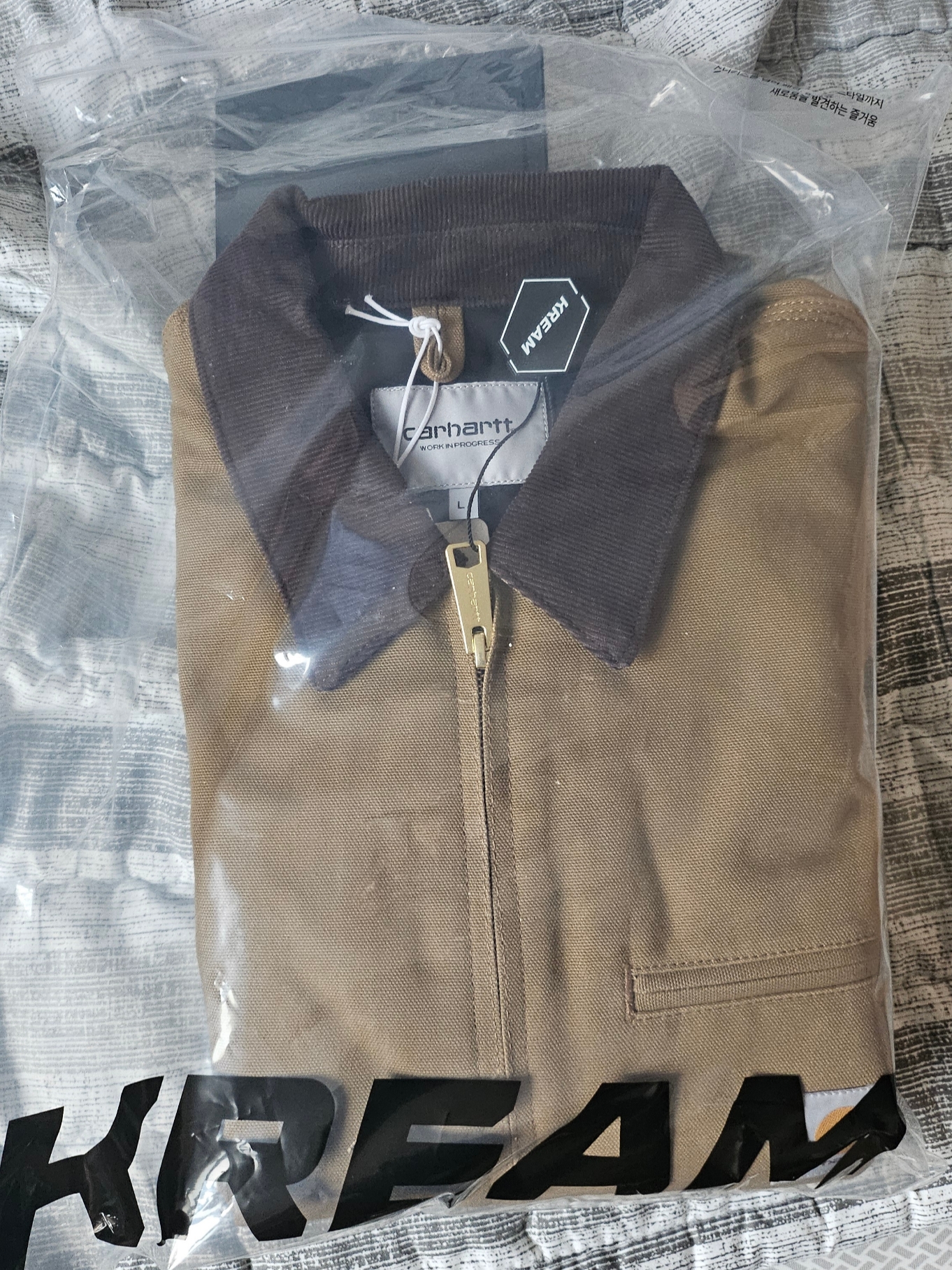 Carhartt WIP Unlined Dearborn Canvas Detroit Jacket Hamilton Brown Rigid - Spring, Bottega Veneta Nappa Bracelet Black 착용 스타일 - 1