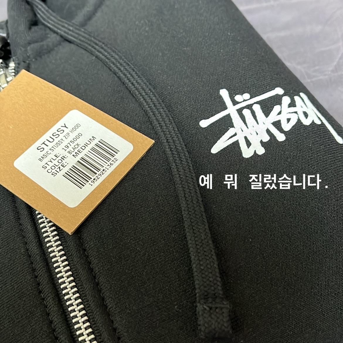 Stussy Basic Zip Hoodie Black 착용 스타일