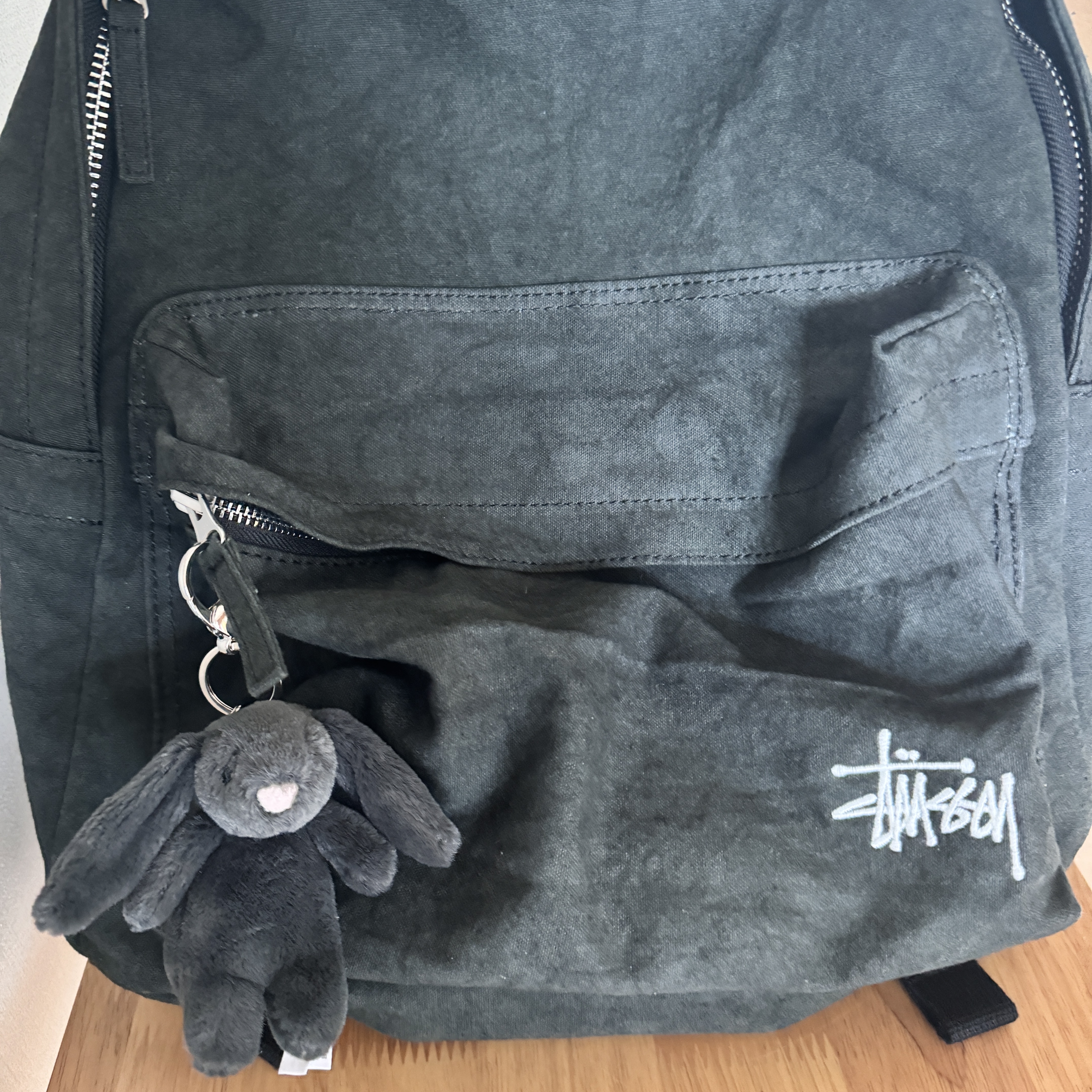 Jellycat Bashful Bunny Bag Charm Ink, Stussy Canvas Backpack Washed Black 착용 스타일