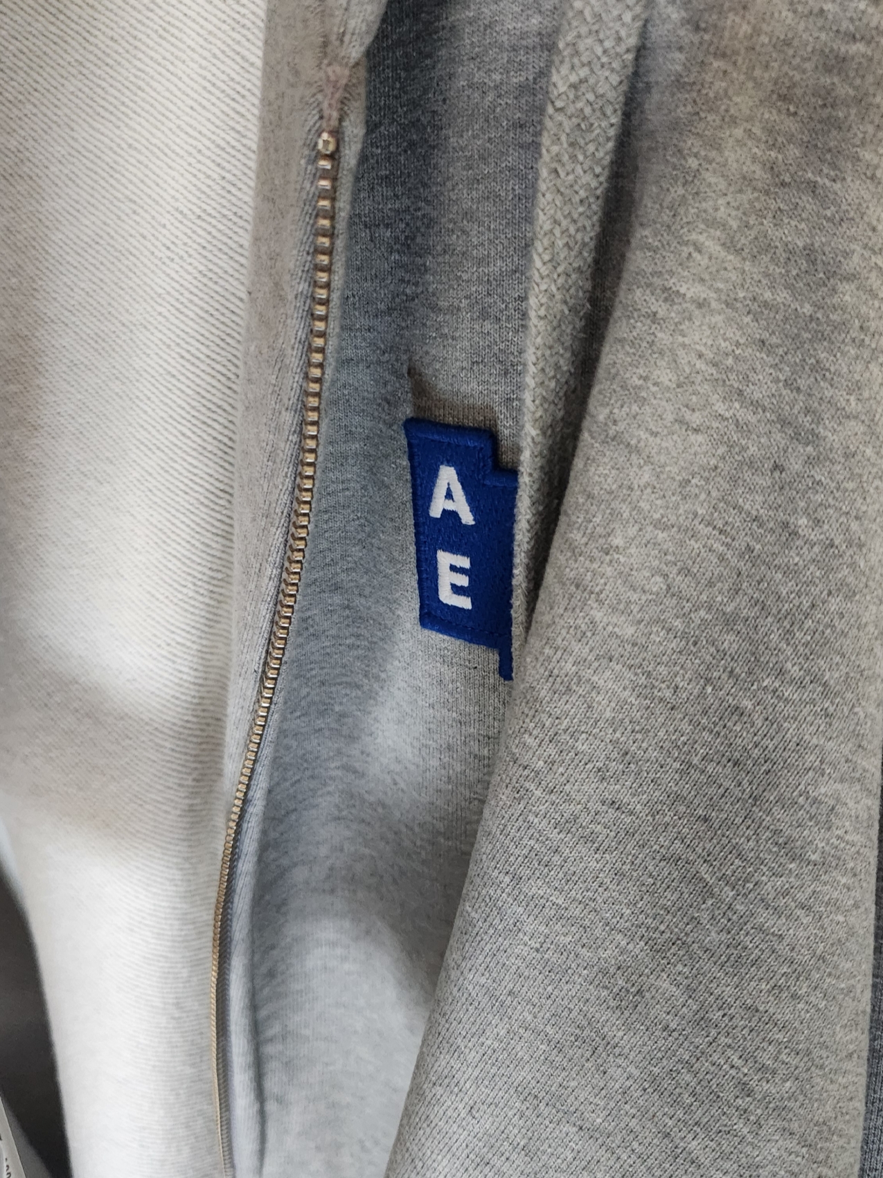 Ader Error Sig; TRS/BL Tag Hoodie Zip-Up 01 Grey 착용 스타일