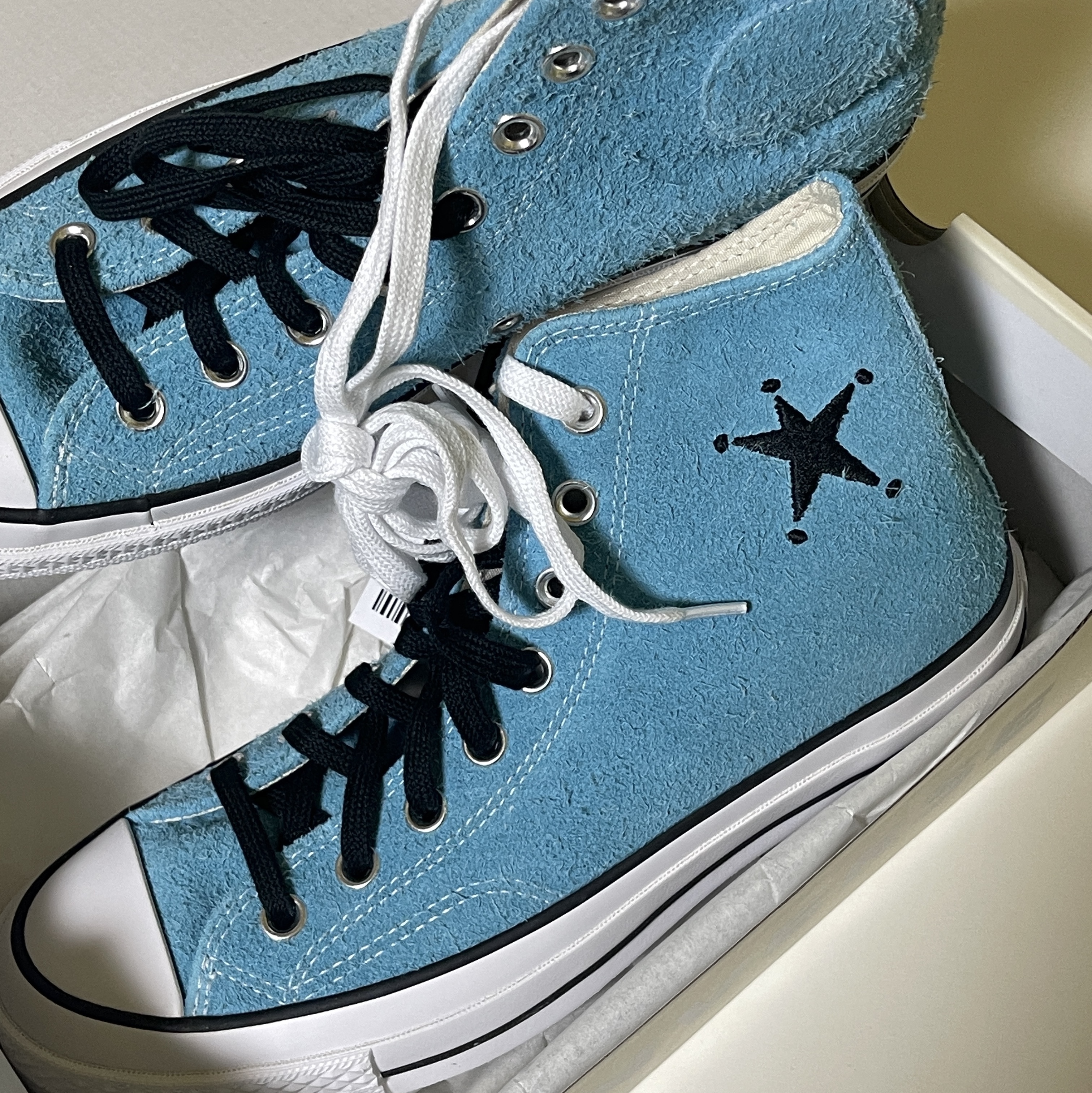 Converse x Stussy Chuck 70 Hi Sky Blue 착용 스타일