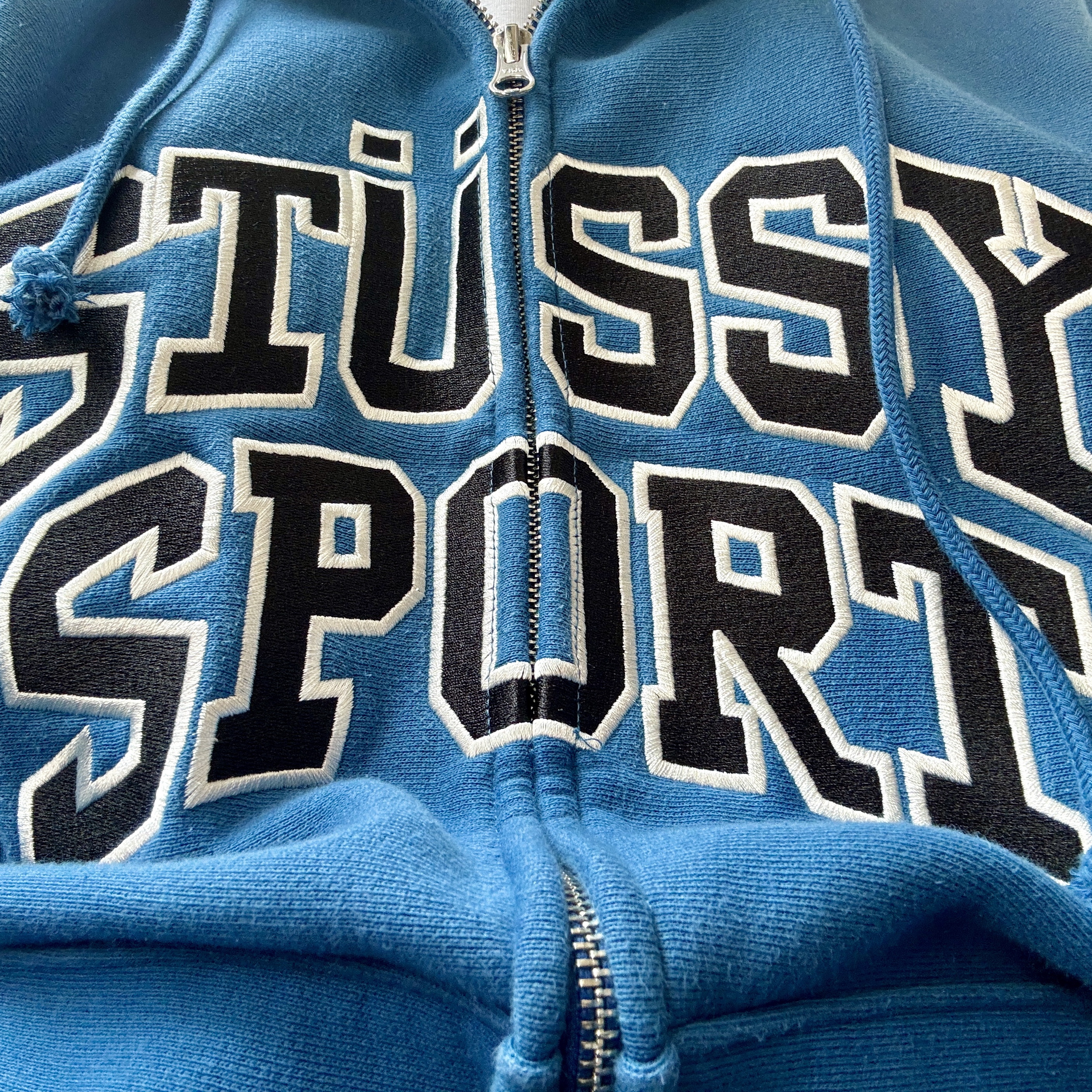 Stussy Sport Zip Hoodie Blue 착용 스타일