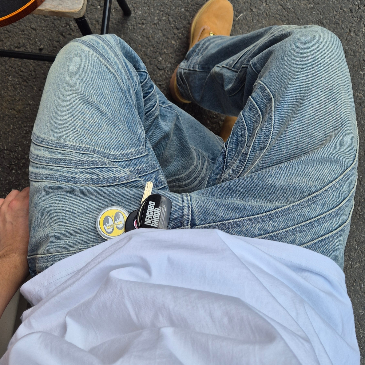 Supreme S Logo Loose Fit Jean Washed Blue - 24SS 착용 스타일 - 2