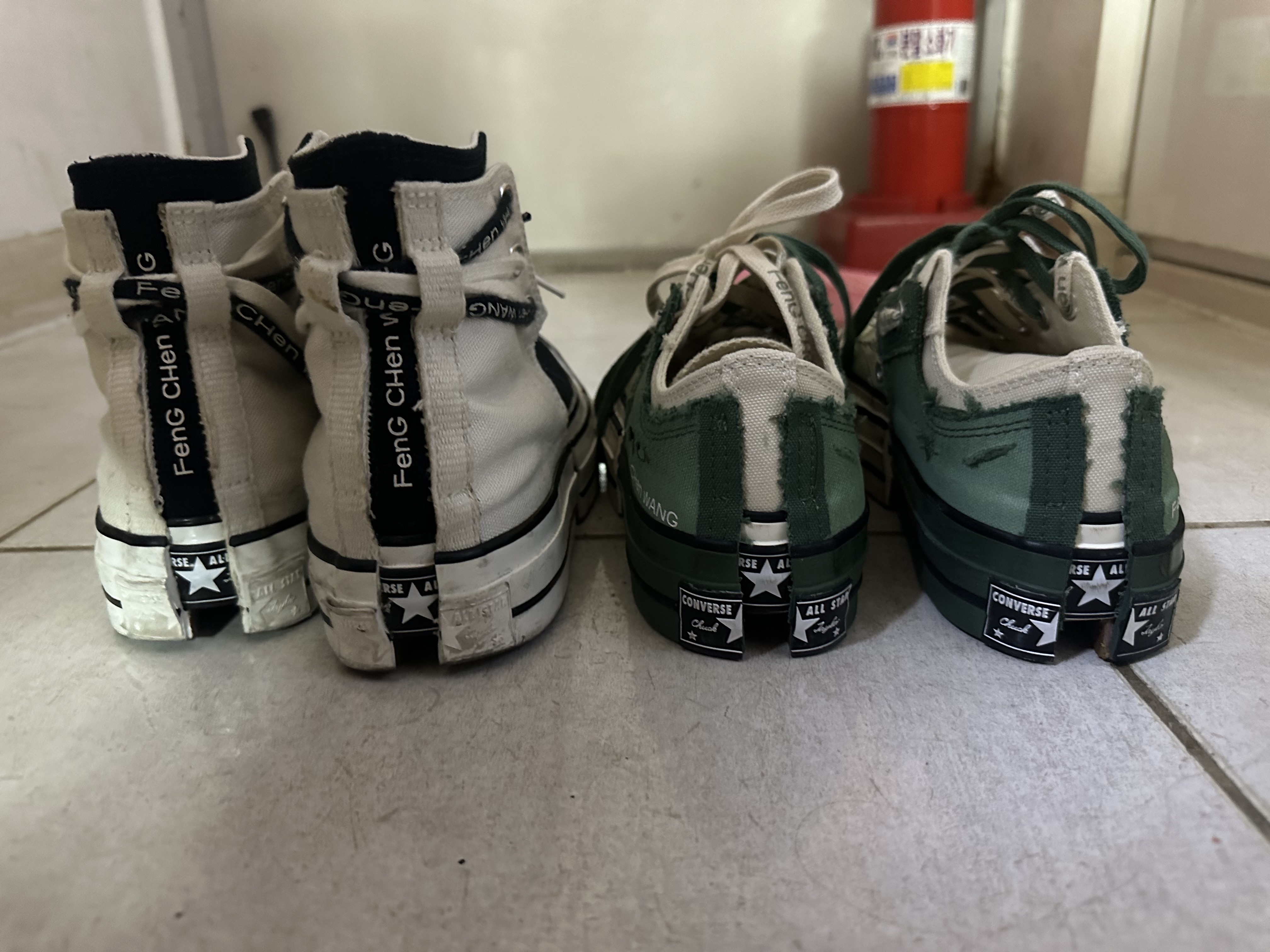 Converse x Feng Chen Wang Chuck 70 Ox 2-in-1 Myrtle, Converse x Feng Chen Wang Chuck 70 2-in-1 Natural Ivory Black 착용 스타일 - 3