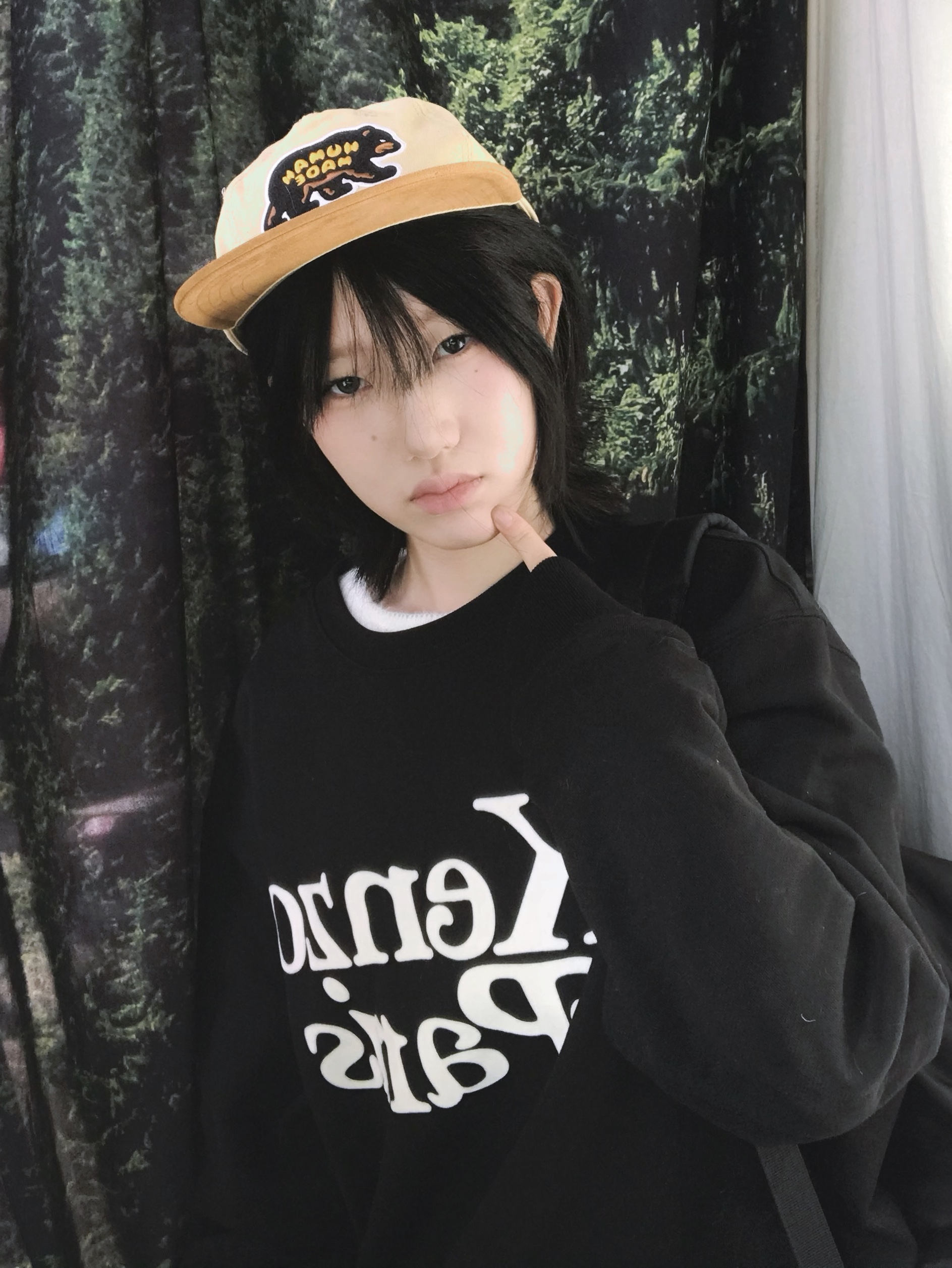 Human Made 5 Panel Twill Cap #2 Beige 착용 스타일