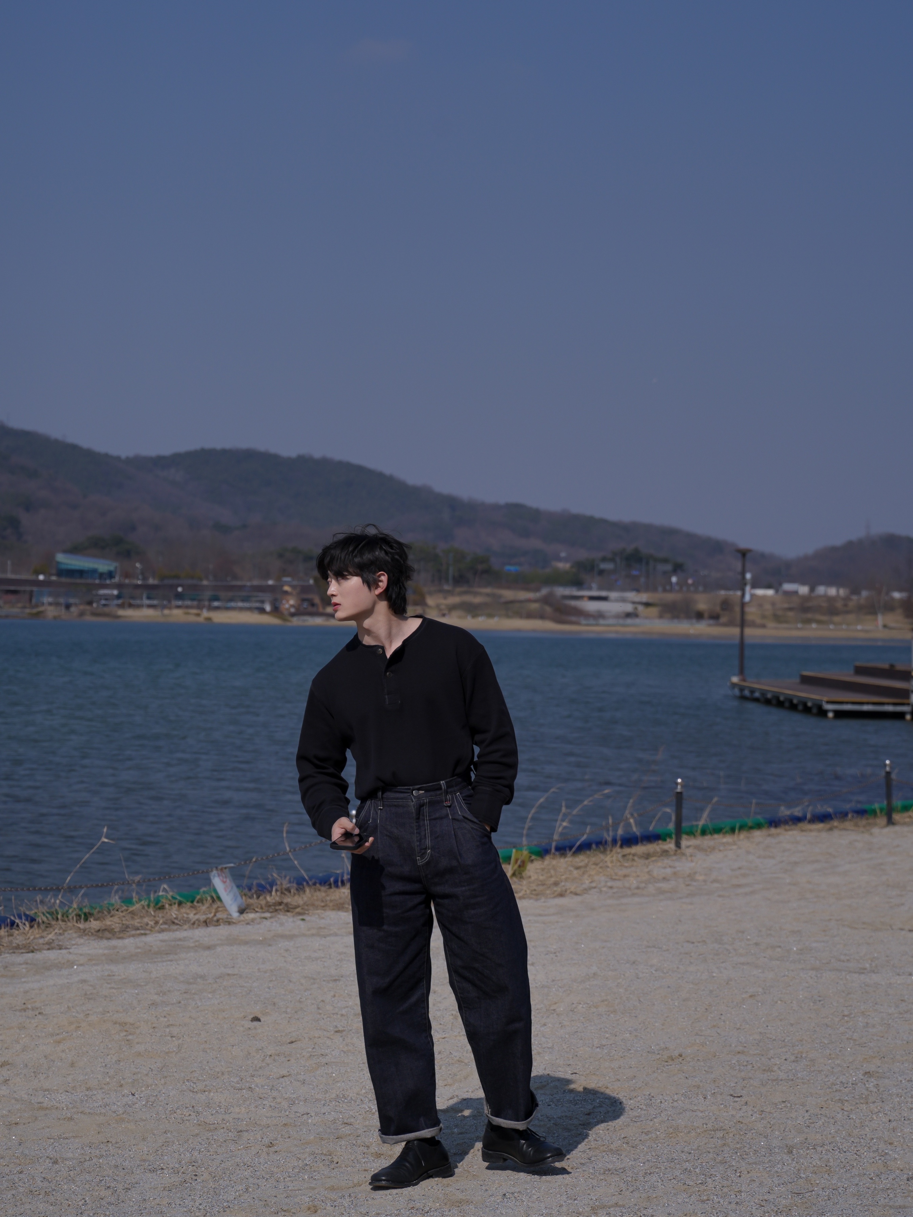 Kinchi Grainy - 547 (a) Black 착용 스타일 - 4