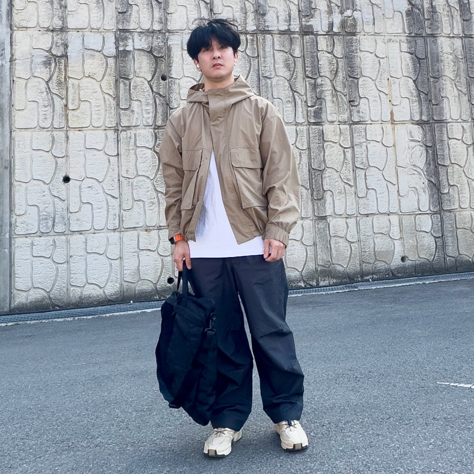 Salomon ACS Pro ADV Safari Bleached Sand, Nike x Tom Sachs Nikecraft Studio T-Shirt White 착용 스타일 - 1