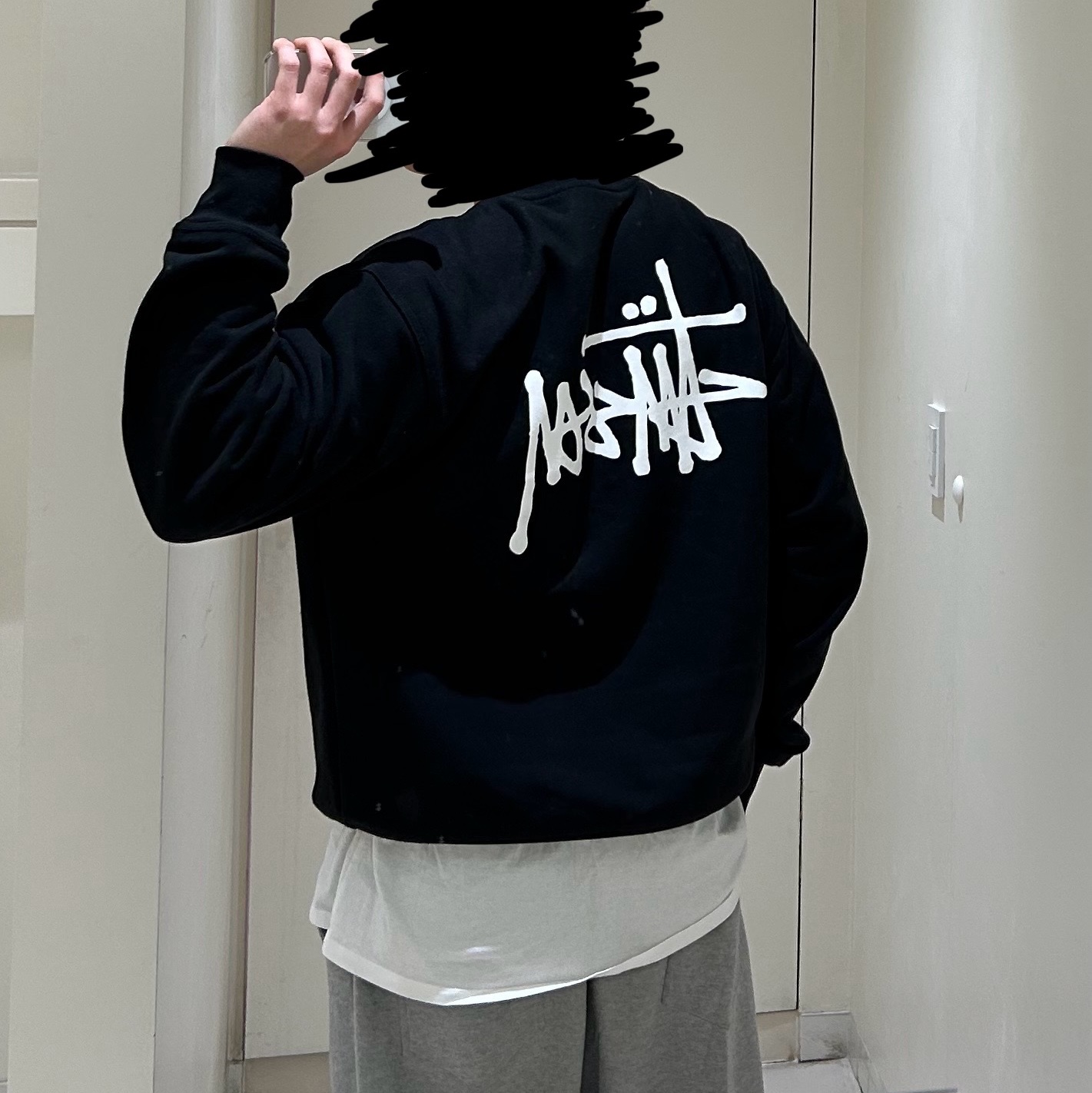 Stussy Basic Stussy Crew Black 2023 착용 스타일