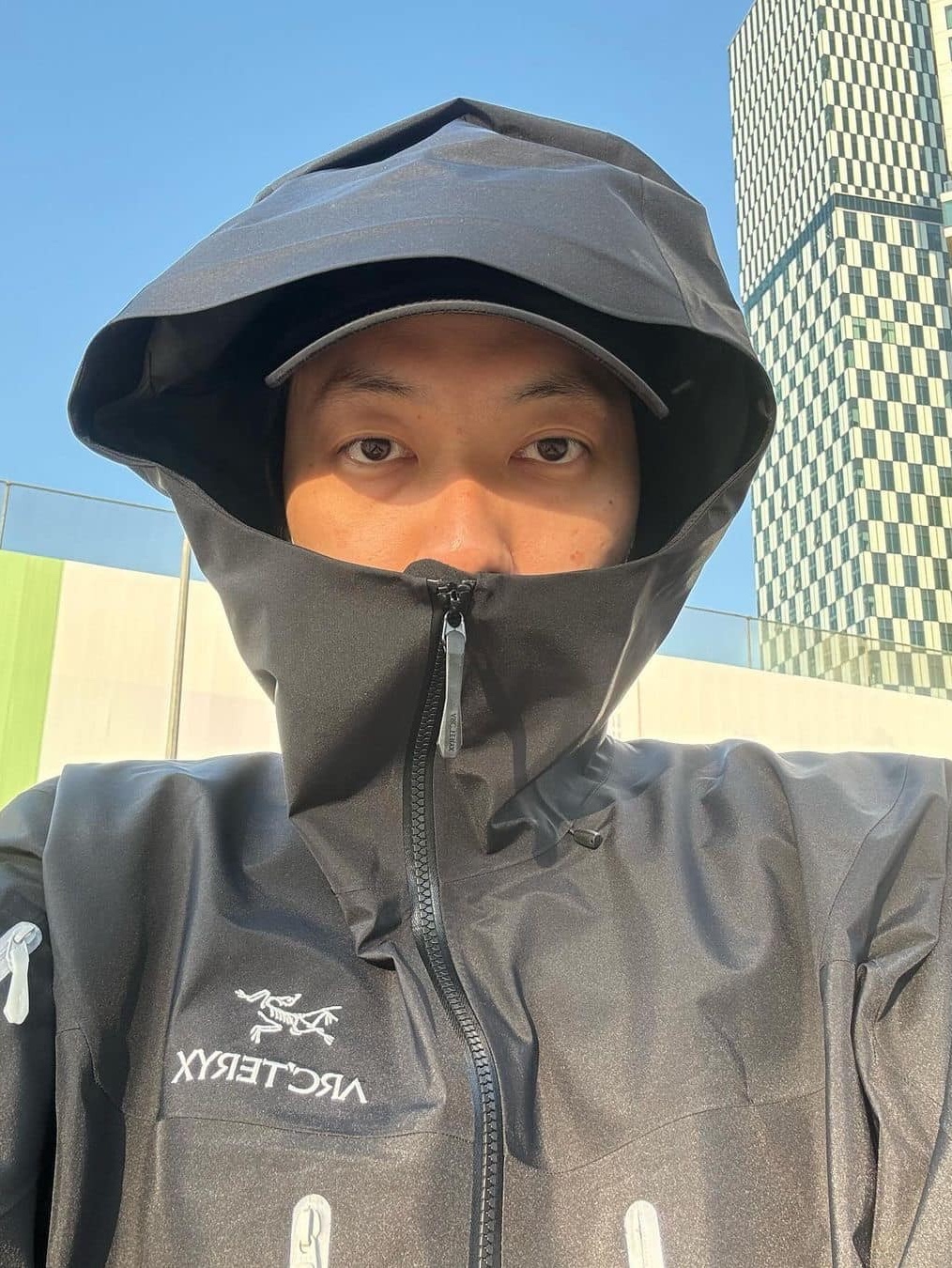 Arc'teryx Atom SL Hoody Black, Arc'teryx Beta LT Jacket Vitality 착용 스타일 - 6