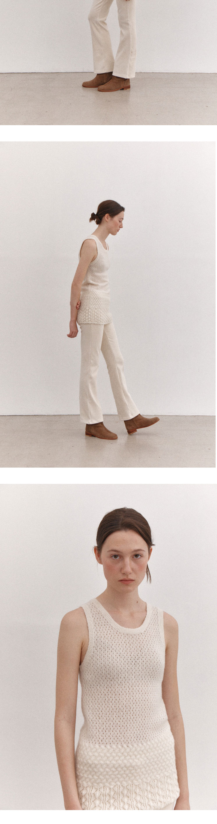 Tannat Skashi Layered Sleeveless Knit Cream 상세 이미지 3