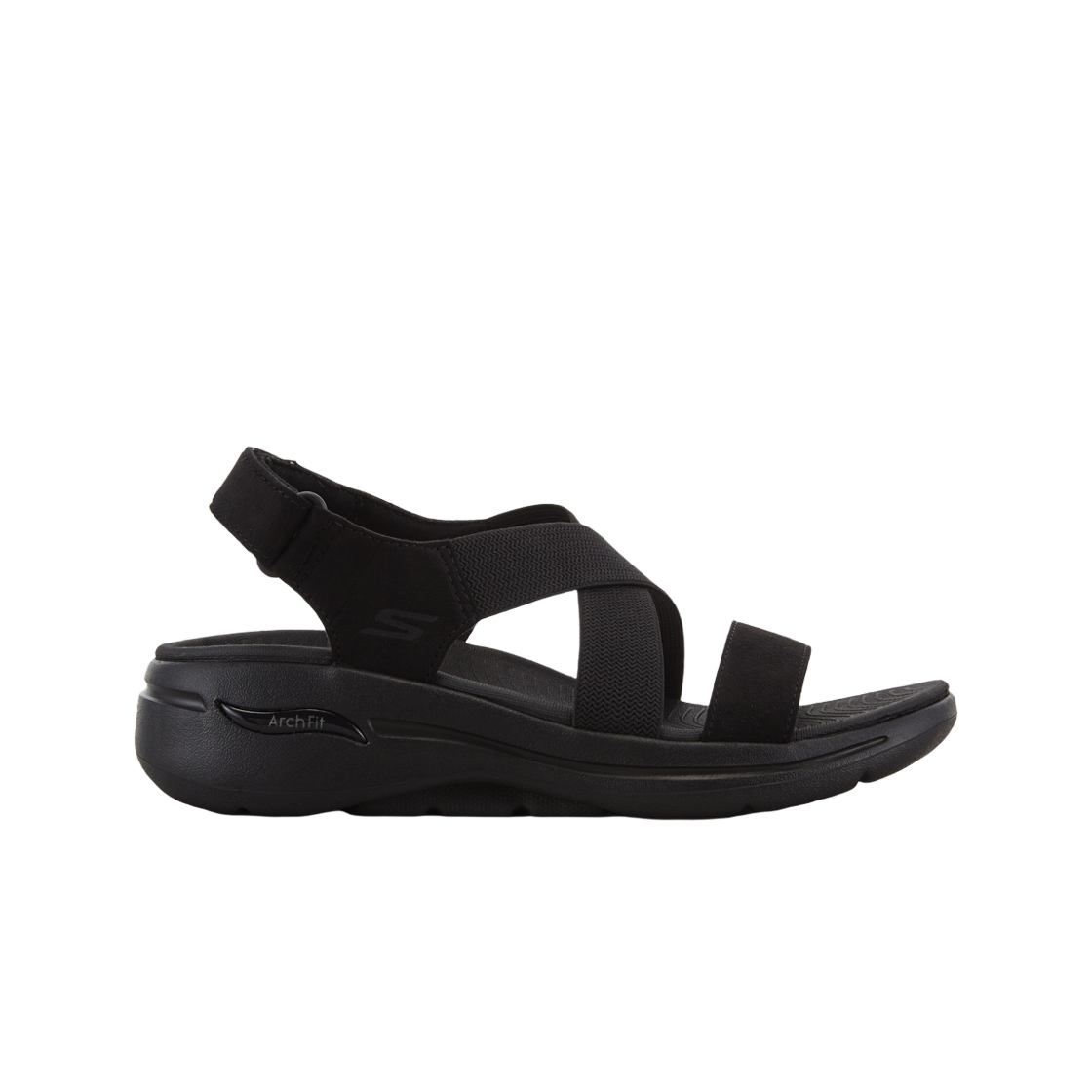 (W) 스케쳐스 고워크 아치핏 샌들 블랙((W) Skechers Go Walk Arch Fit Sandal Black)
