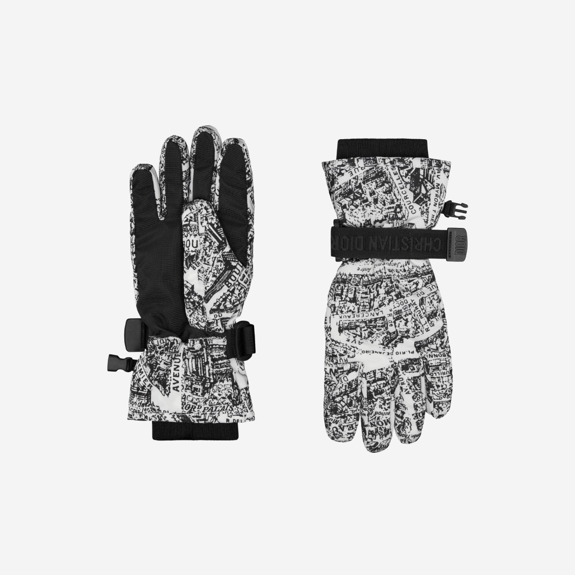 (W) Dior Plan De Paris Ski Gloves White Black 상세 이미지 1