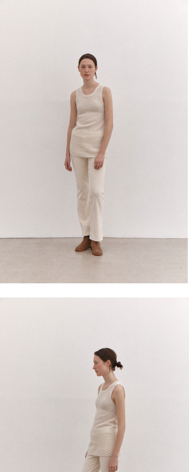 Tannat Skashi Layered Sleeveless Knit Cream 상세 이미지 2