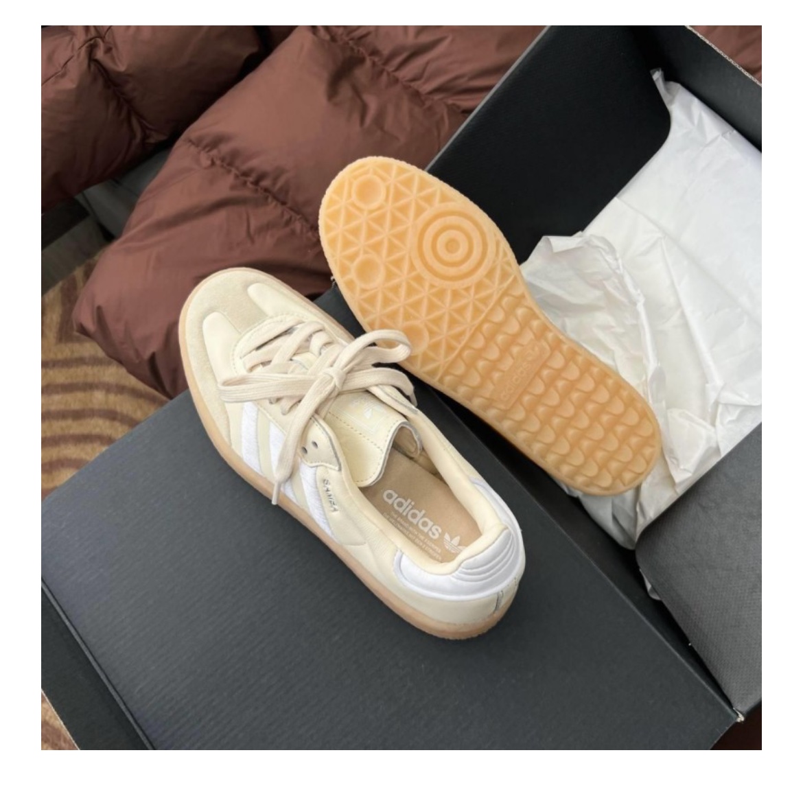 (W) Adidas Sambae Wonder White Silver Metallic 착용 스타일 - 5