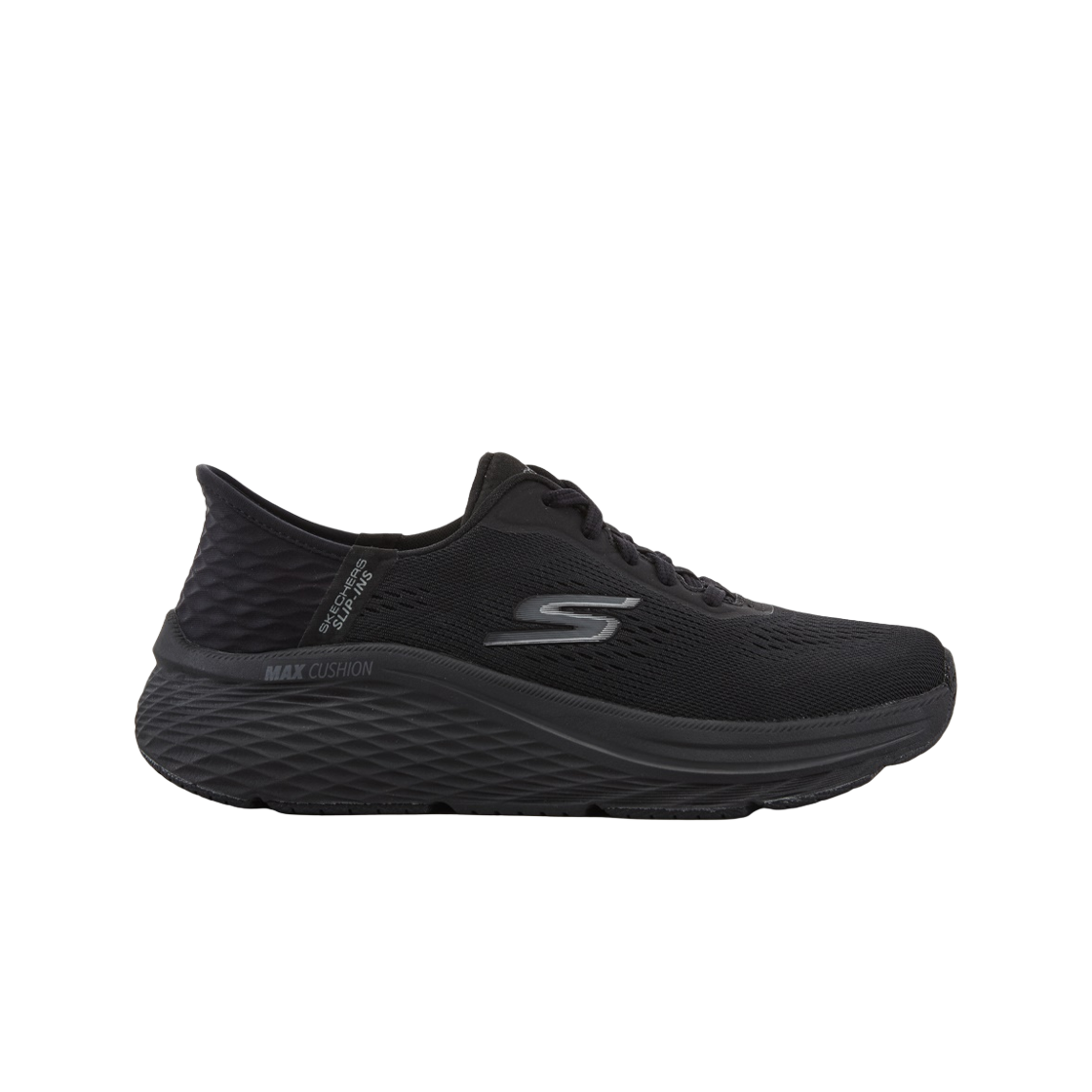 (W) 스케쳐스 맥스 쿠셔닝 엘리트 2.0 슬립인스 블랙((W) Skechers Max Cushioning Elite 2.0 Slip Ins Black) - 1