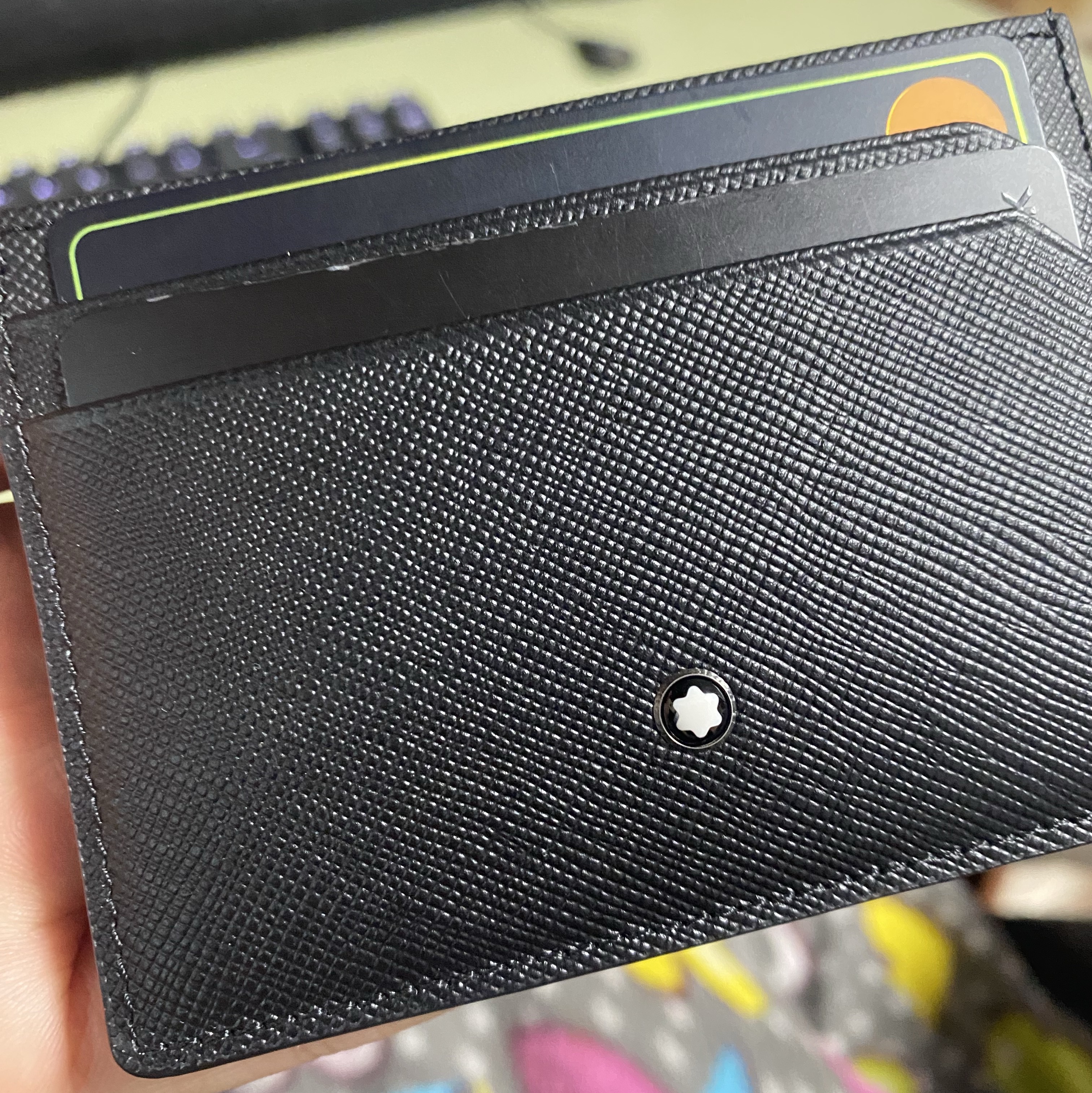 Montblanc Sartorial 5cc Pocket Card Holder Black 착용 스타일