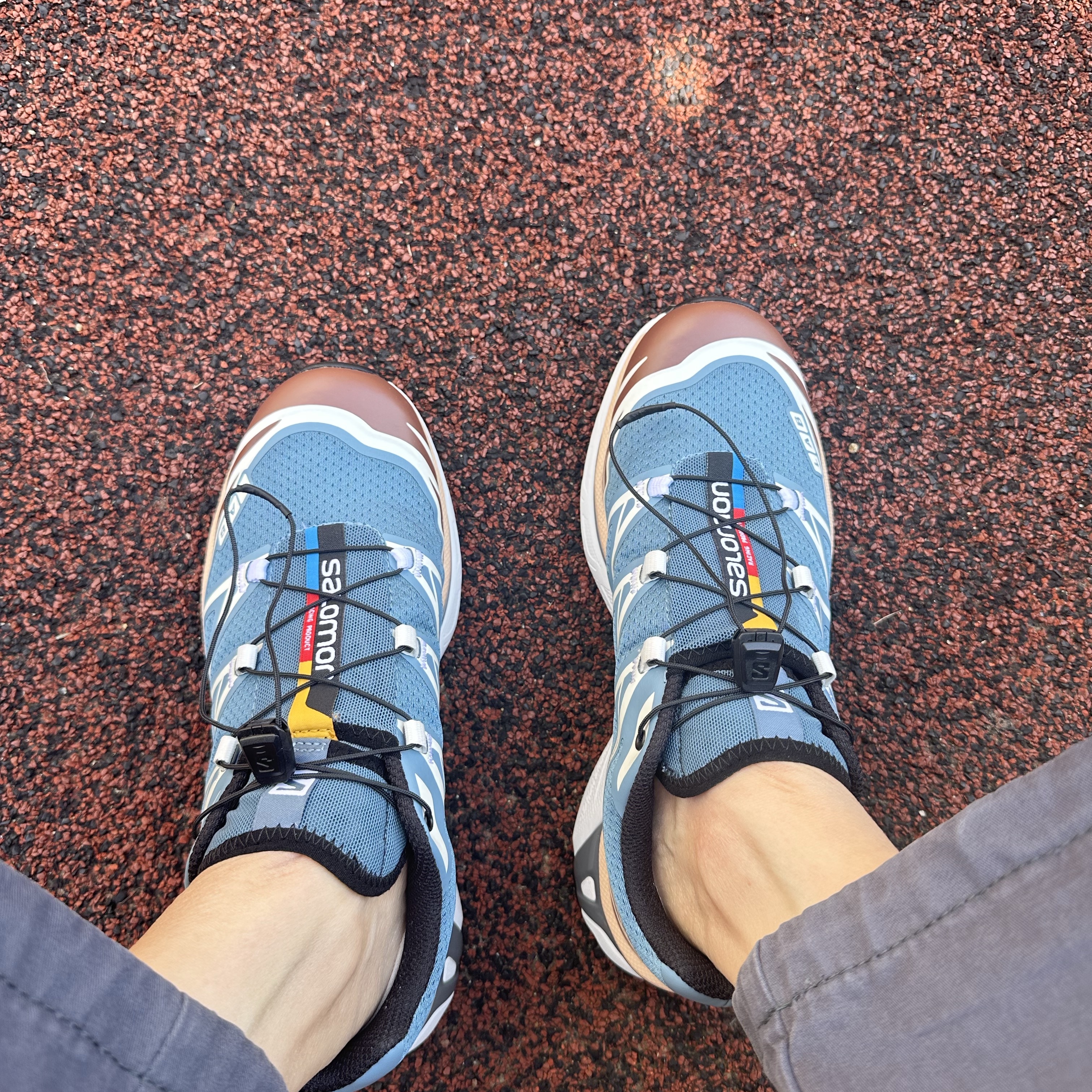 Salomon XT-6 Aegean Blue Tortoise Shell 착용 스타일 - 2