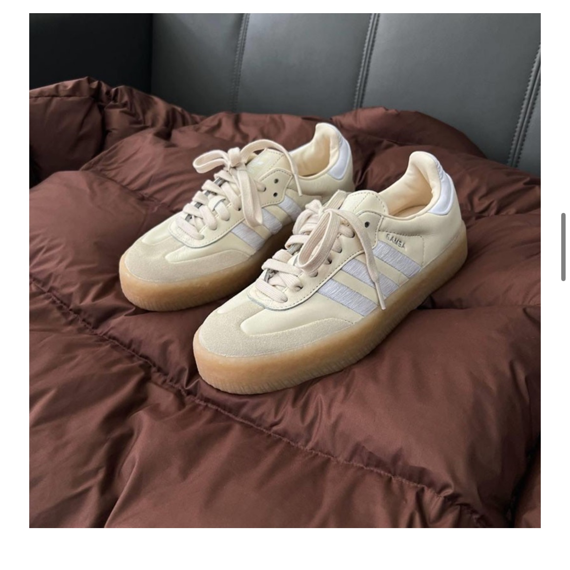 (W) Adidas Sambae Wonder White Silver Metallic 착용 스타일 - 3