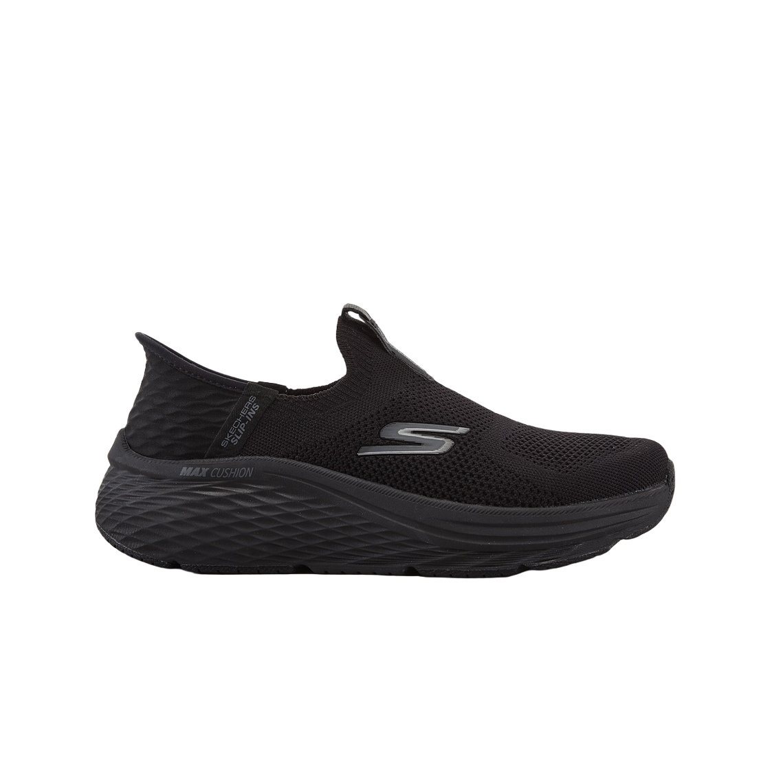 (W) 스케쳐스 맥스 쿠셔닝 엘리트 2.0슬립인스 블랙((W) Skechers Max Cushioning Elite 2.0 Slip Ins Black)