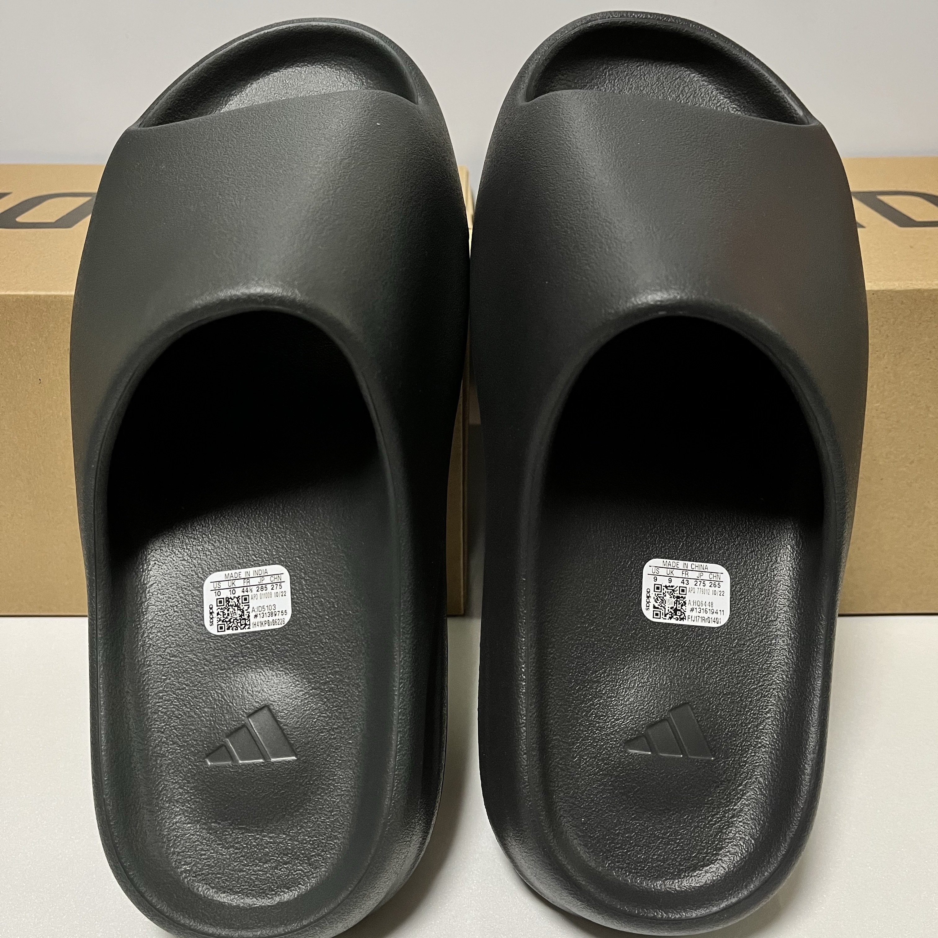 Adidas Yeezy Slide Dark Onyx 2024, Adidas Yeezy Slide Onyx 착용 스타일
