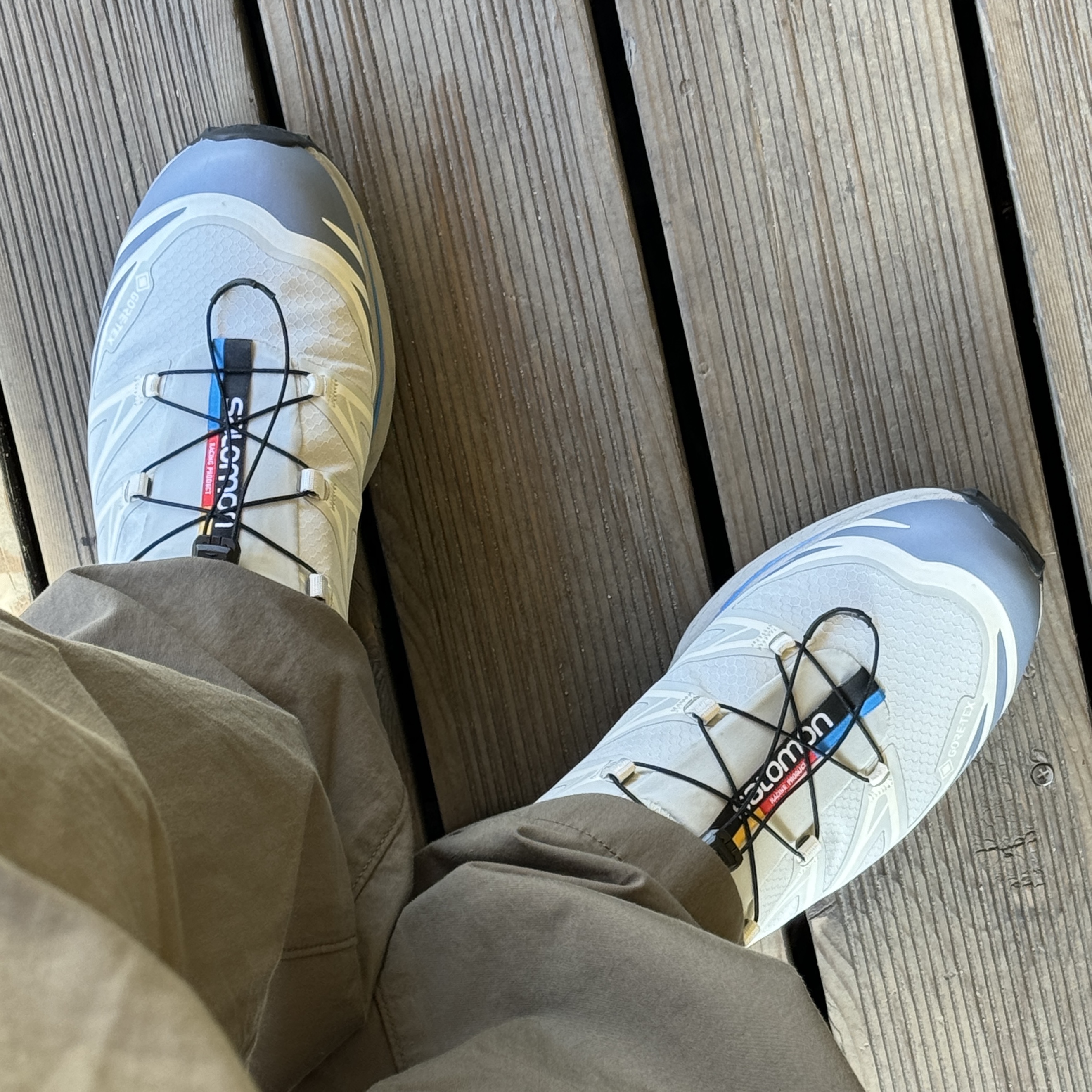 Salomon XT-6 GTX Metal Flint Stone 착용 스타일