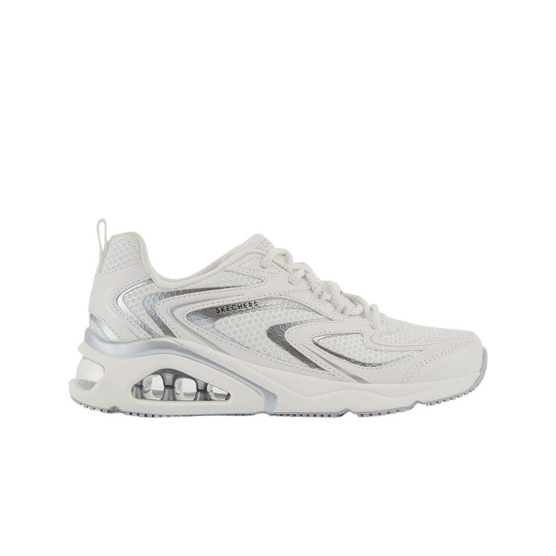 177425-WSL (W) Skechers Tres-Air Uno White Silver
