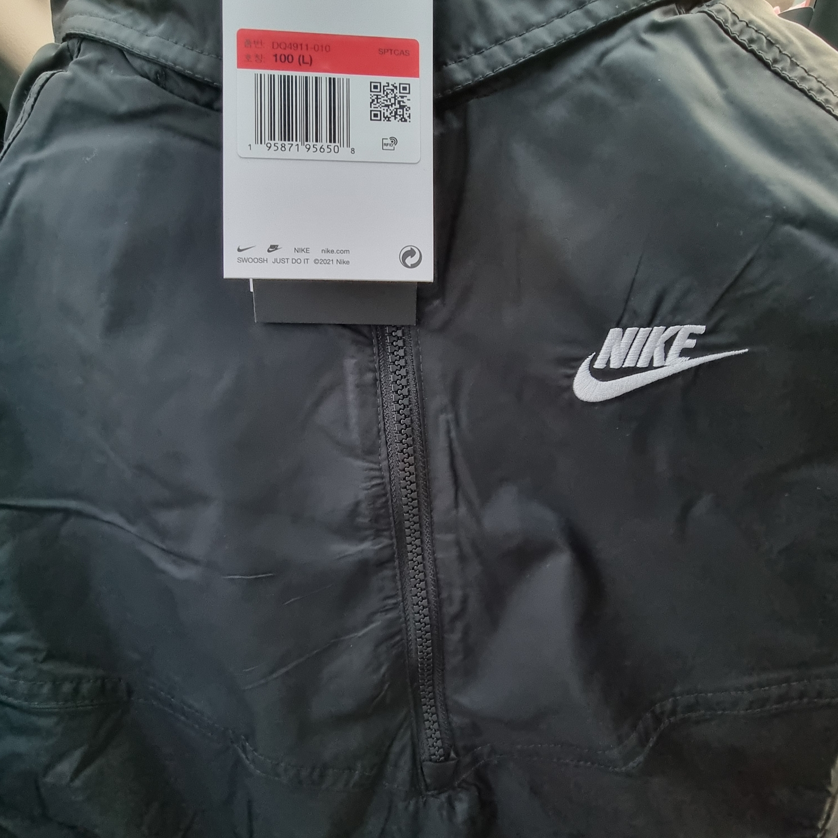 Nike NSW Unlined Woven Windrunner Anorak Jacket Black - Asia 착용 스타일 - 3
